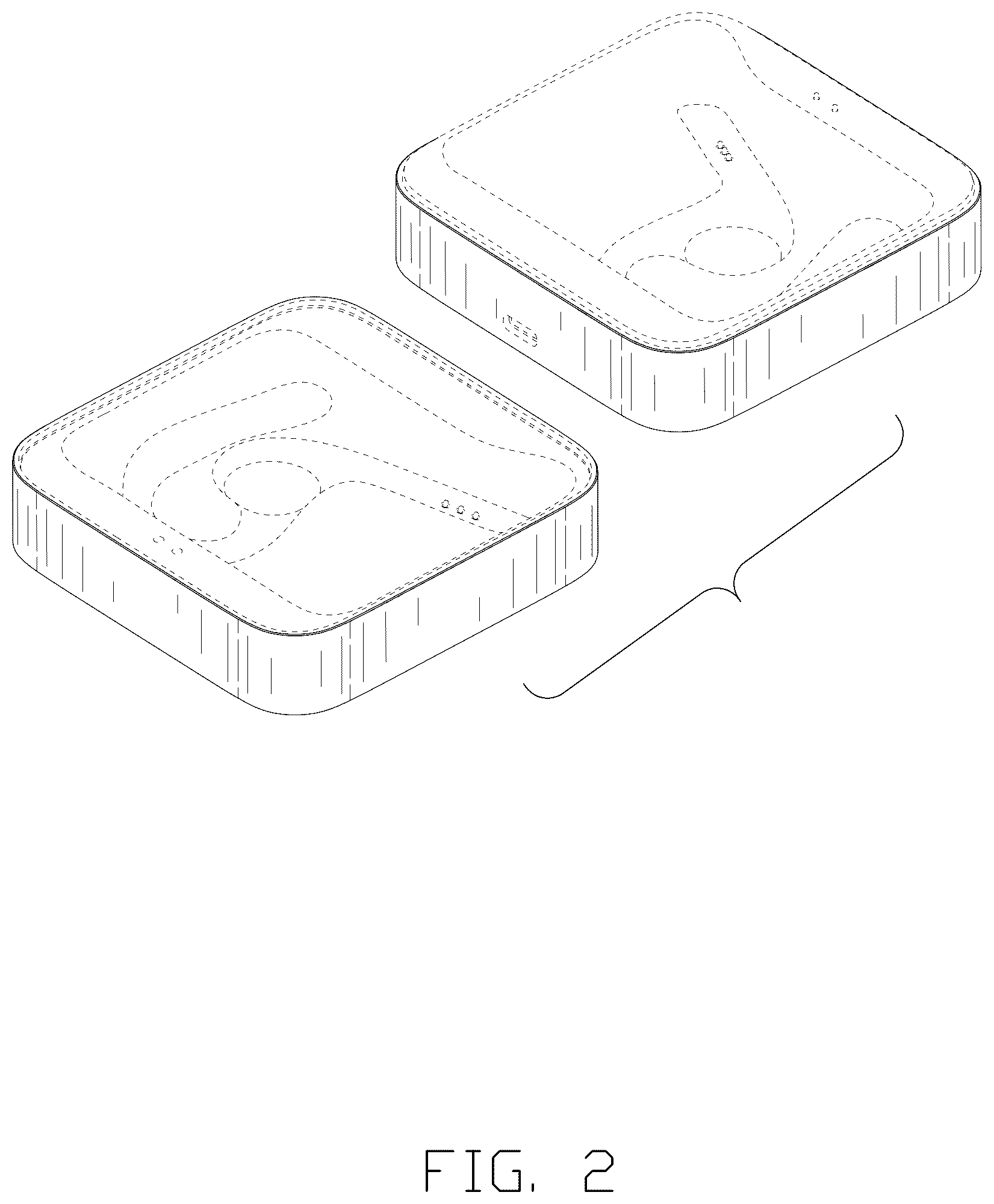 Patent USD1125124 Figure 2 – Combined earphones with charging case