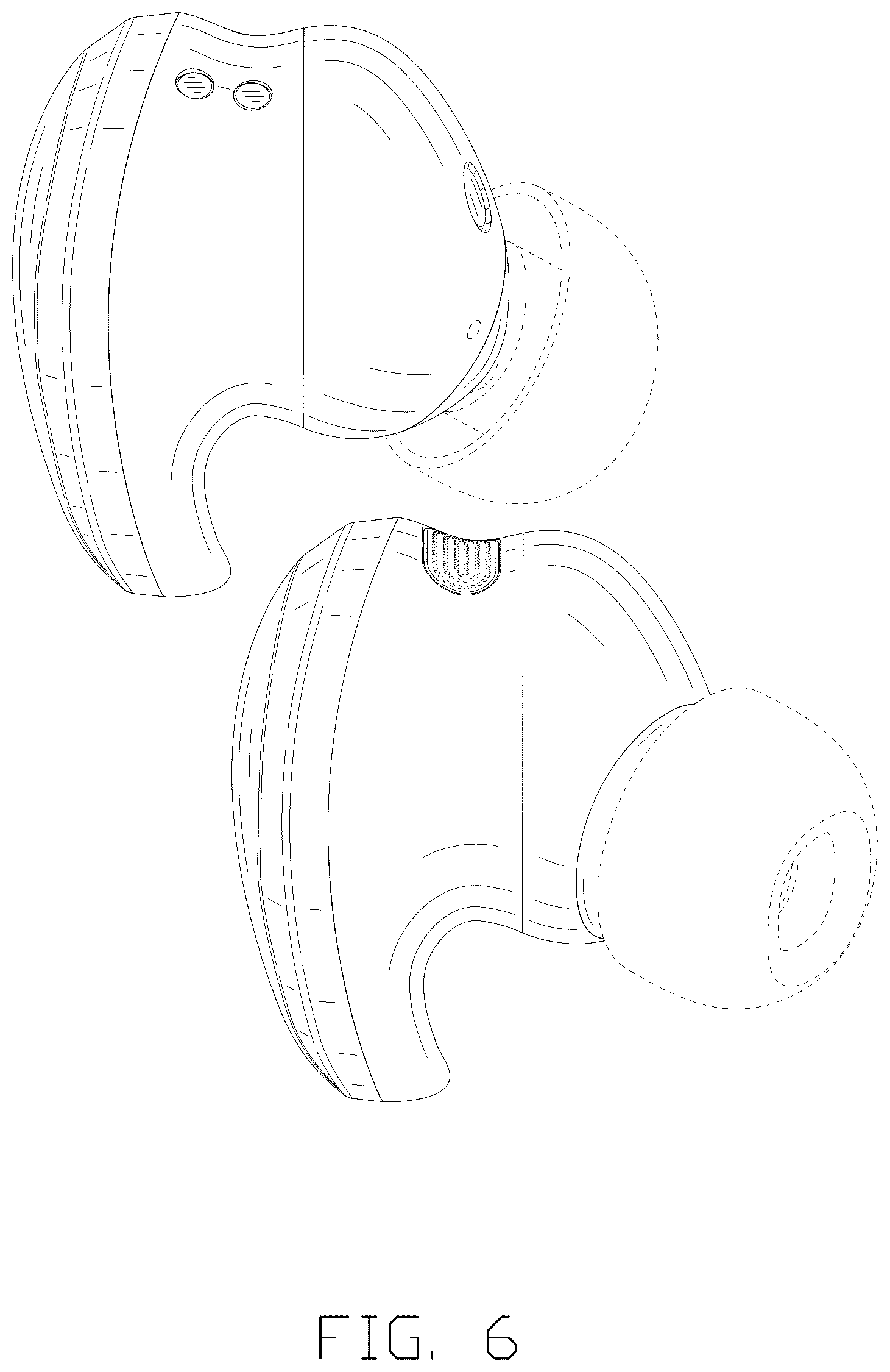 Patent USD1125125 Figure 6 – Set of earphones and charging case