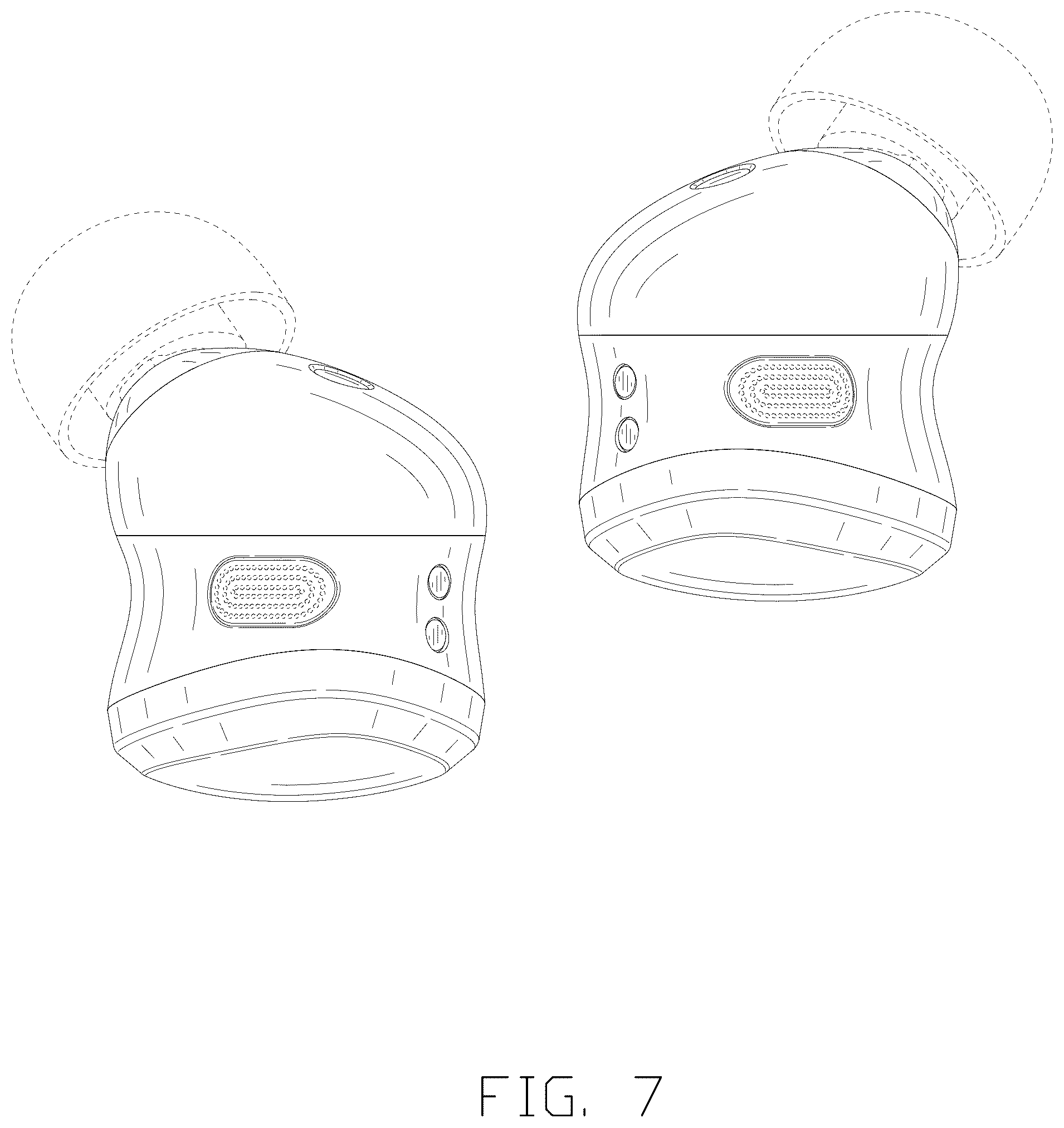 Patent USD1125125 Figure 7 – Set of earphones and charging case