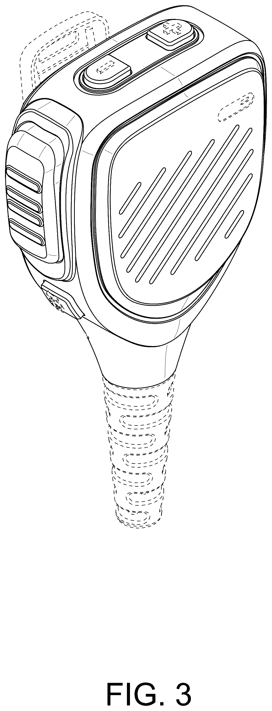 Patent USD1125127 Figure 3 – Handheld microphone or speaker