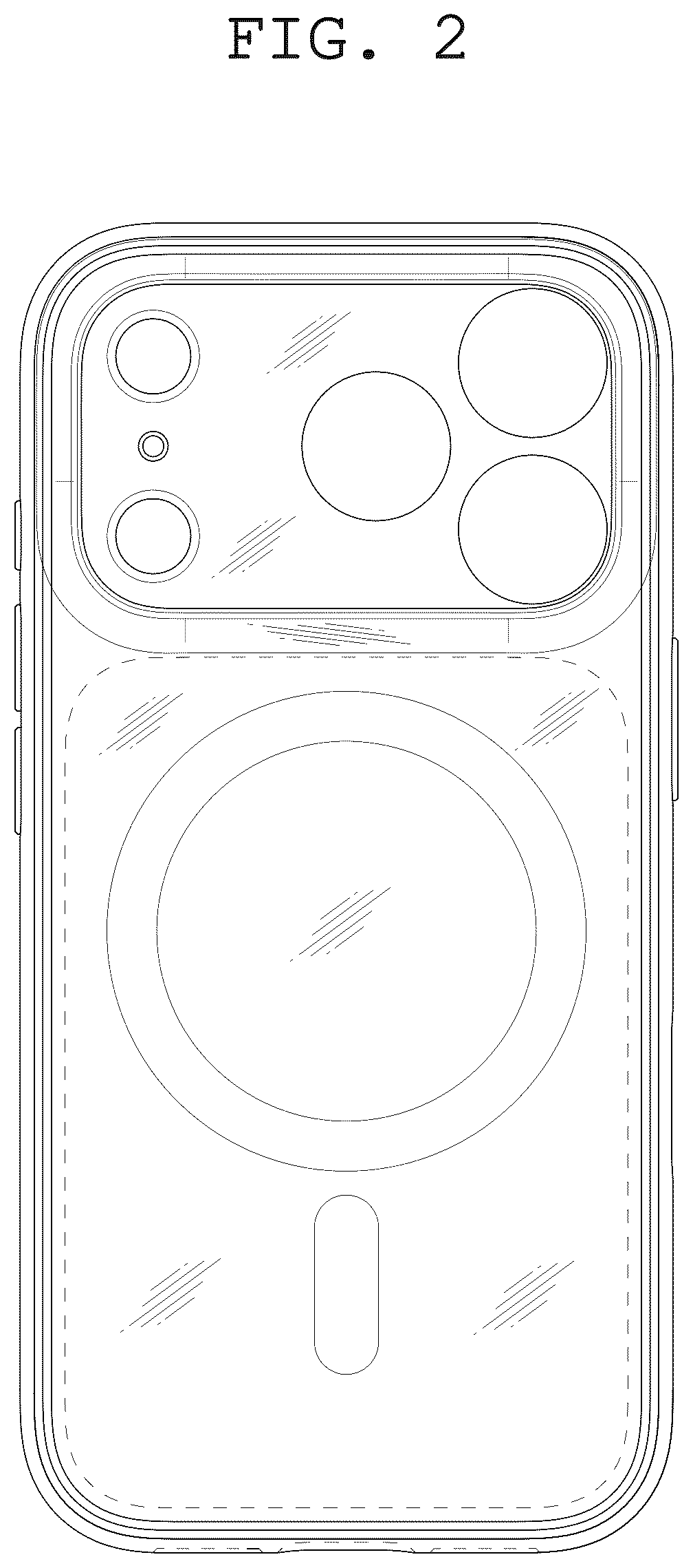 Patent USD1125136 Figure 2 – Case for electronic communications device