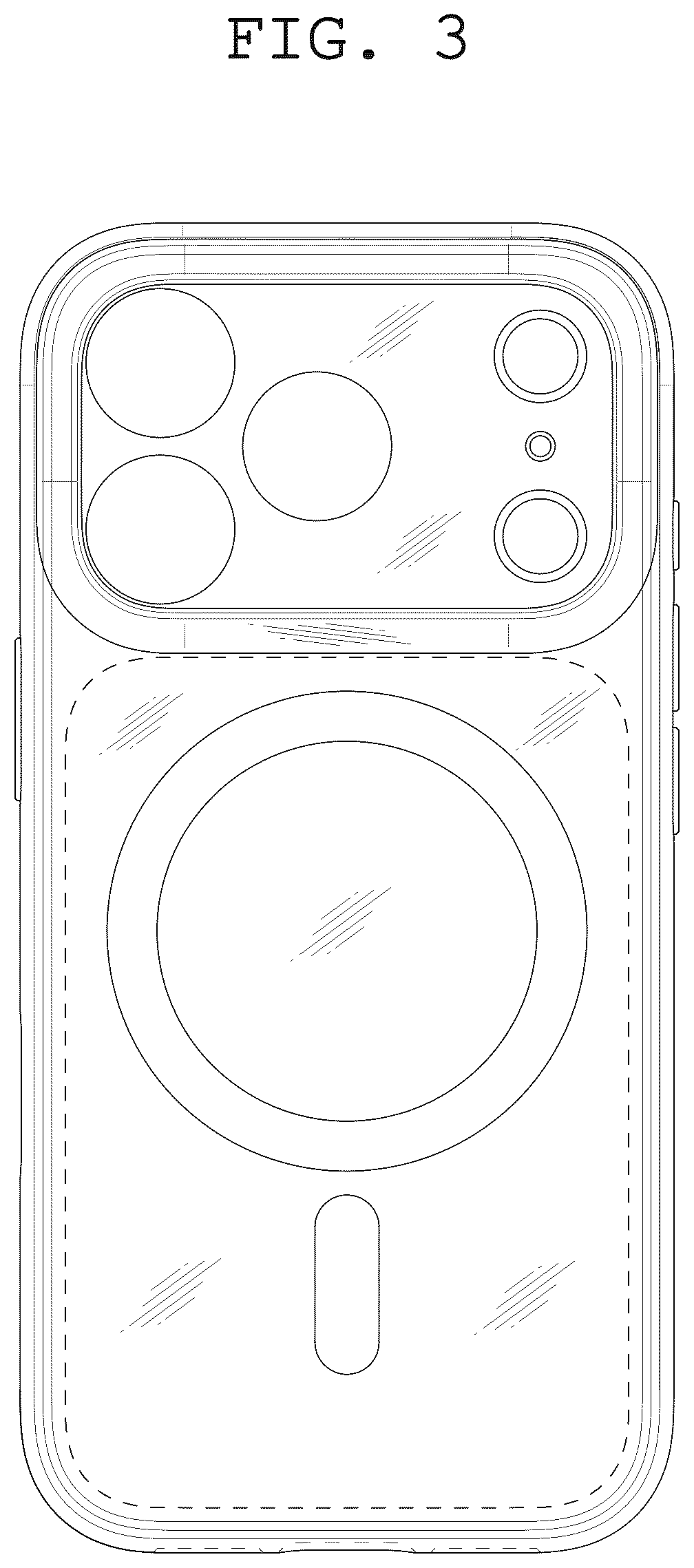Patent USD1125136 Figure 3 – Case for electronic communications device