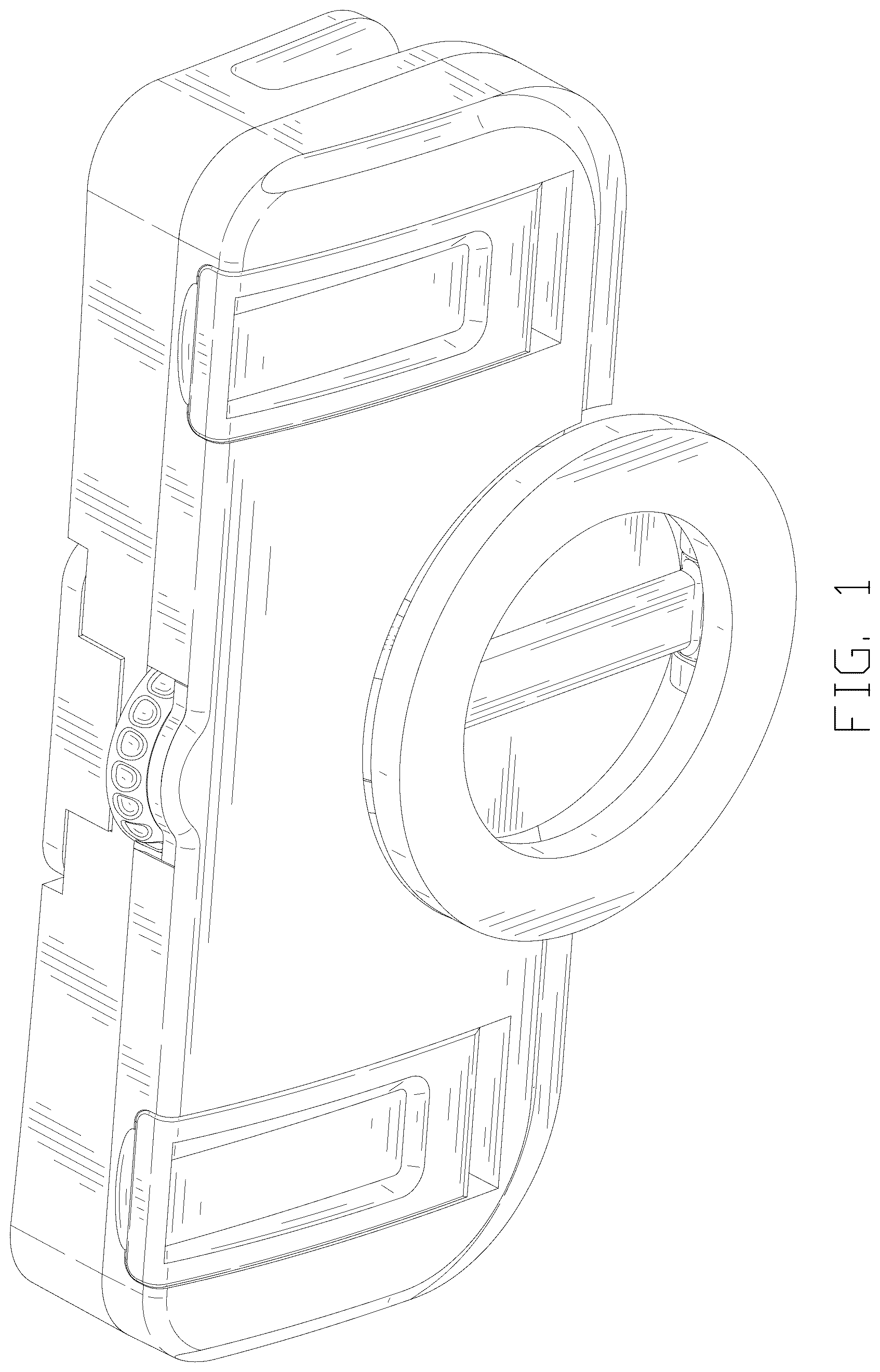 Patent USD1125141 Figure 1 – Electronic device holder with hooks