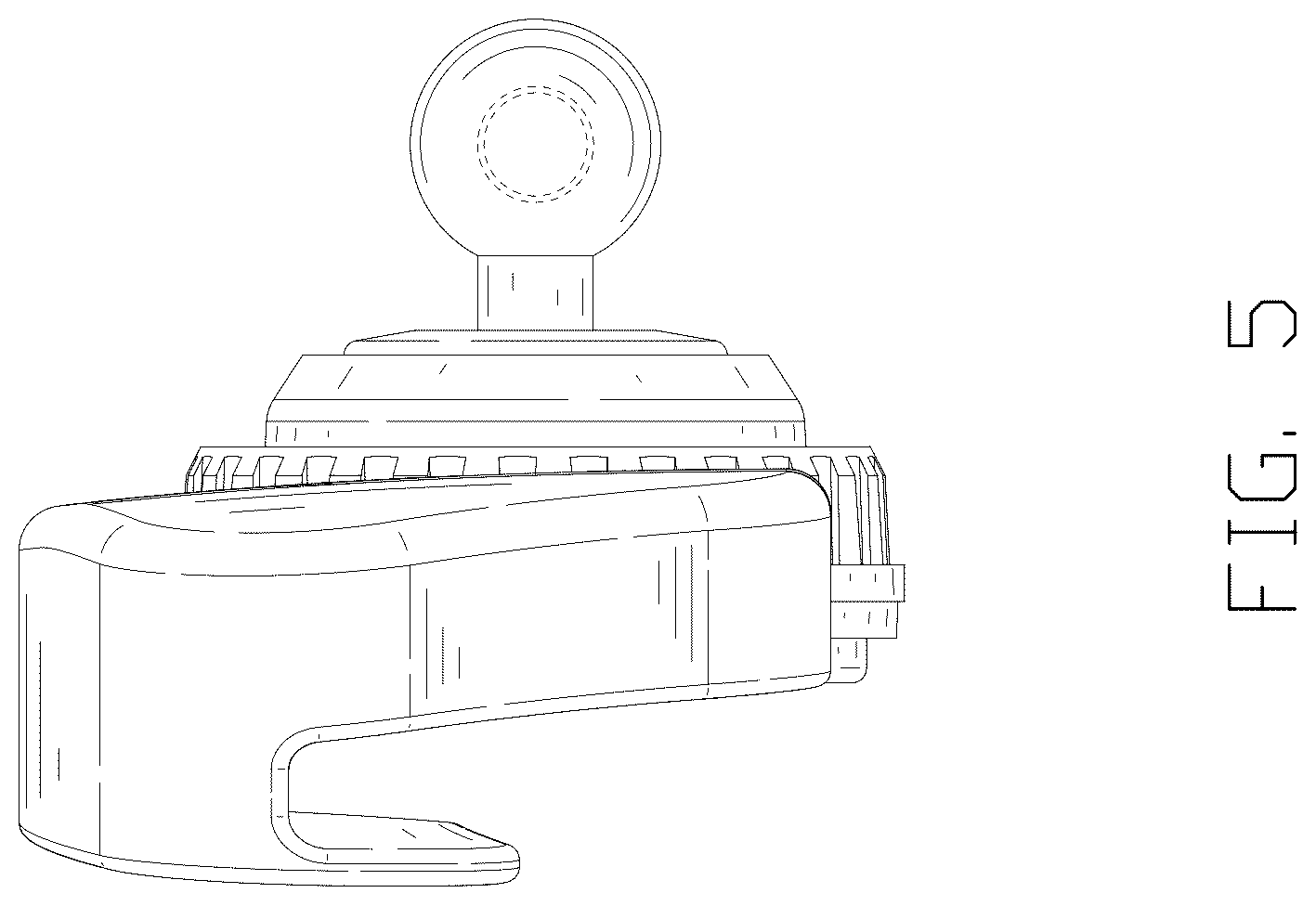 Patent USD1125142 Figure 5 – Electronic device holder with hooks