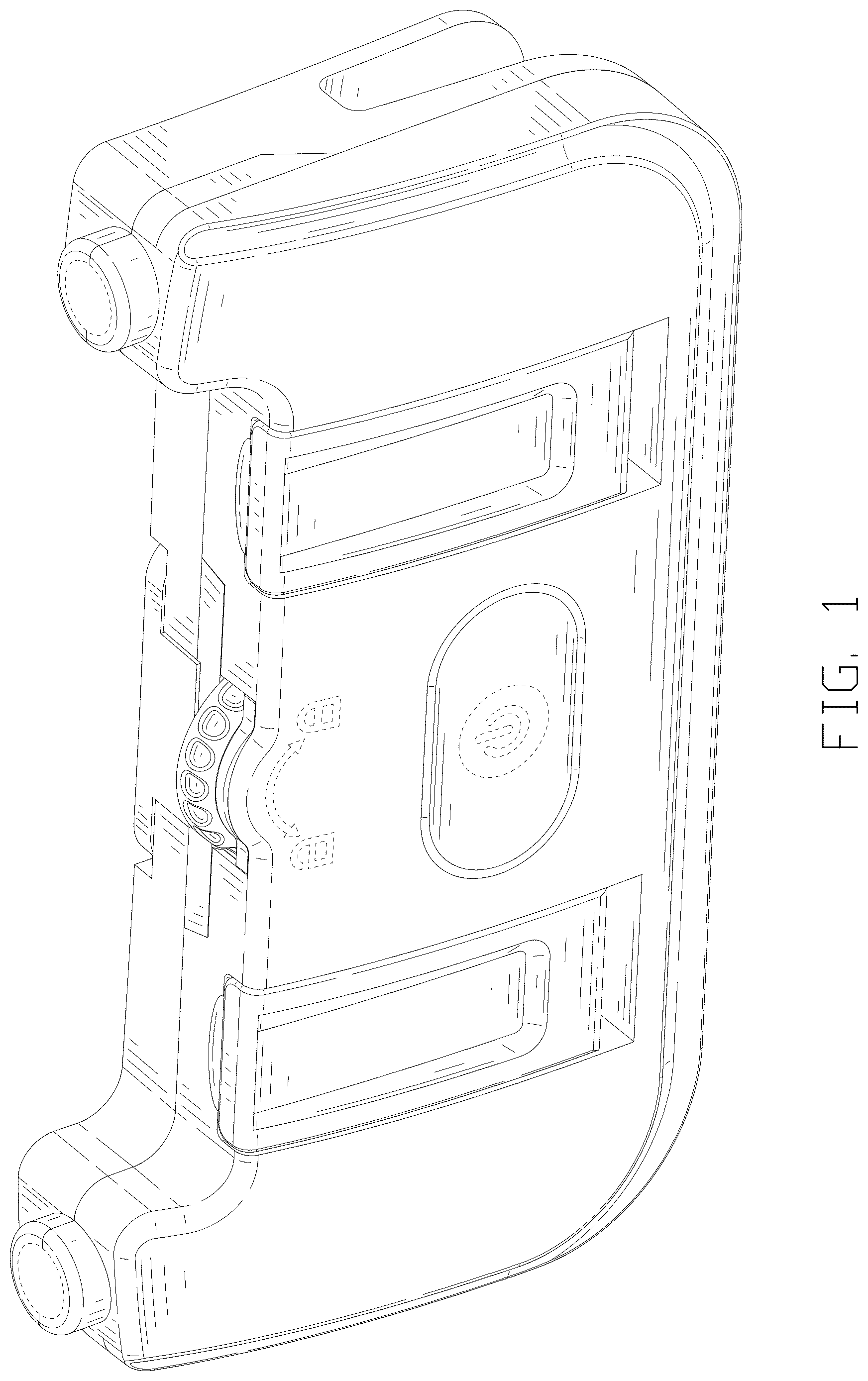 Patent USD1125143 Figure 1 – Electronic device holder with hooks