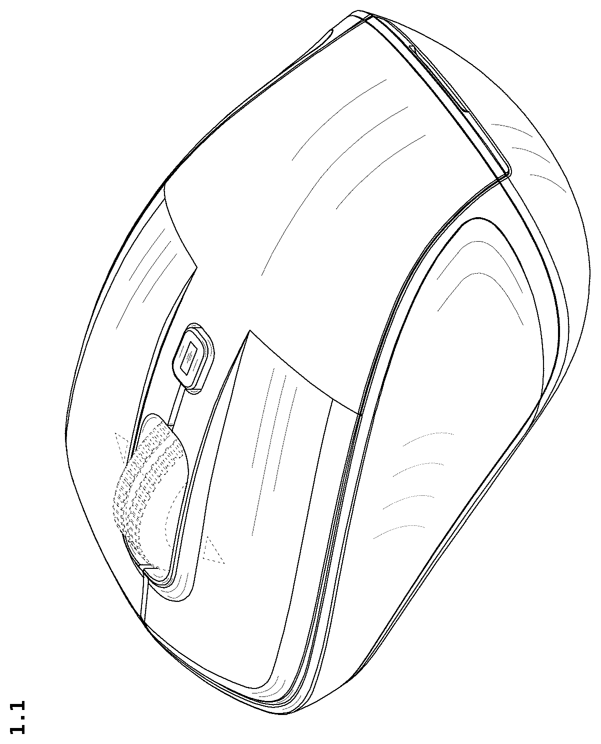 Patent USD1125166 Figure 1 – Computer mouse
