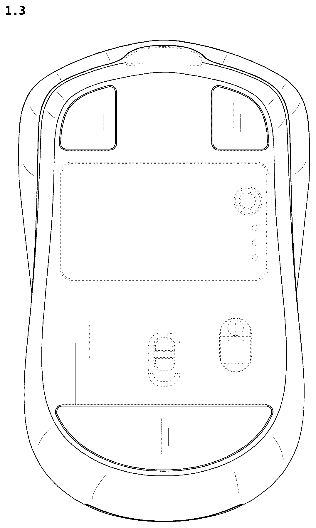 Patent USD1125166 Figure 3 – Computer mouse