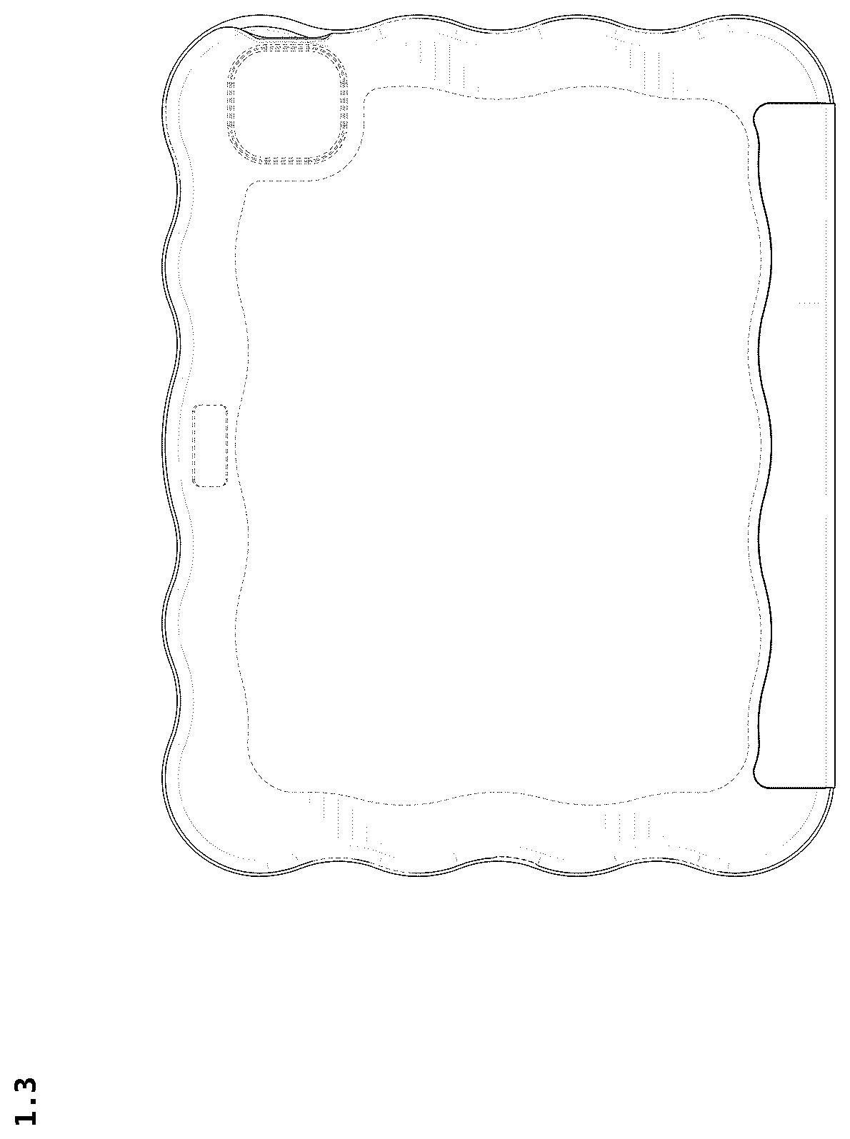 Patent USD1125175 Figure 3 – Tablet case