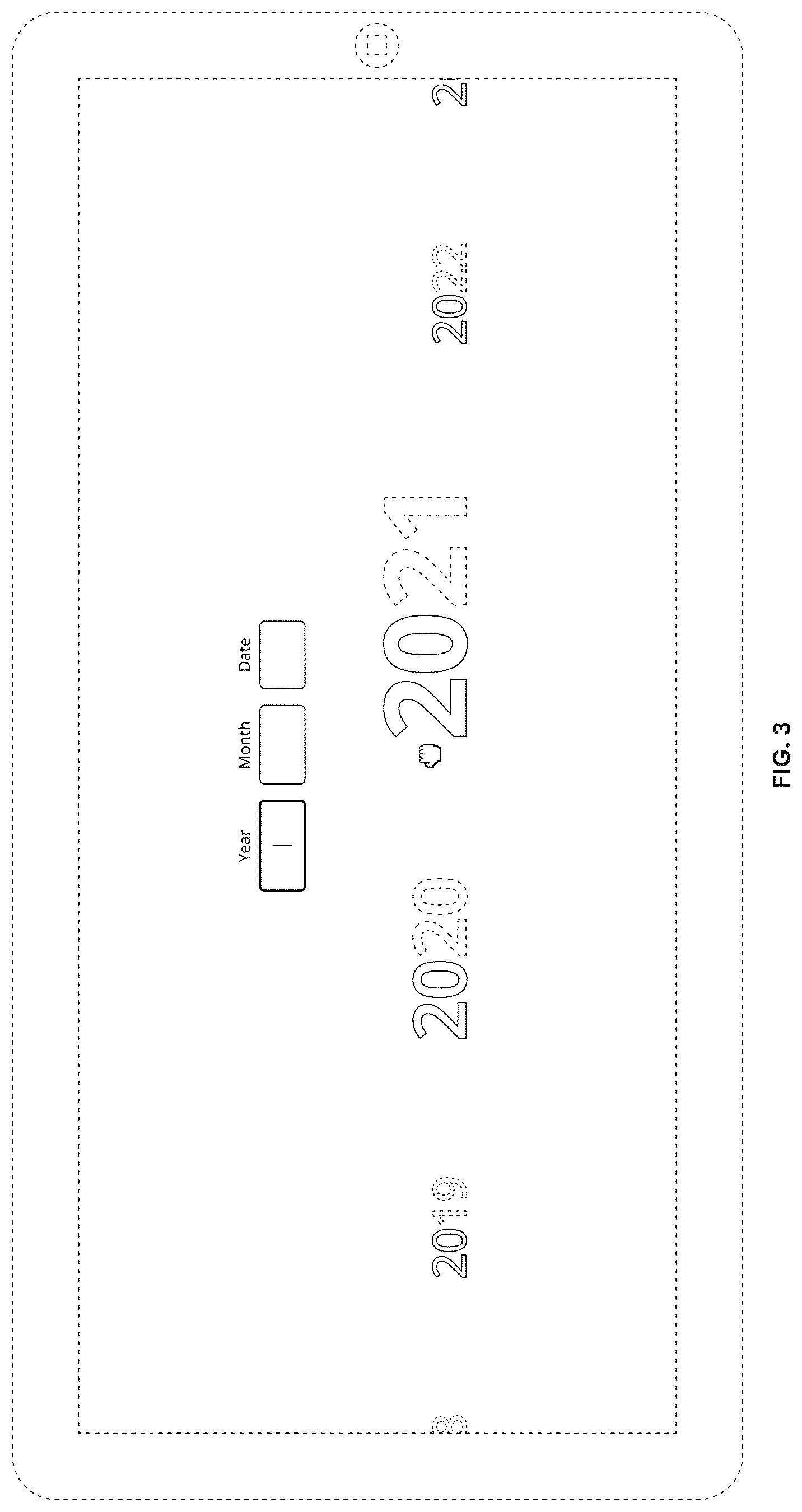 Patent USD1125196 Figure 3 – Display screen with animated graphical user interface for interactive date selection
