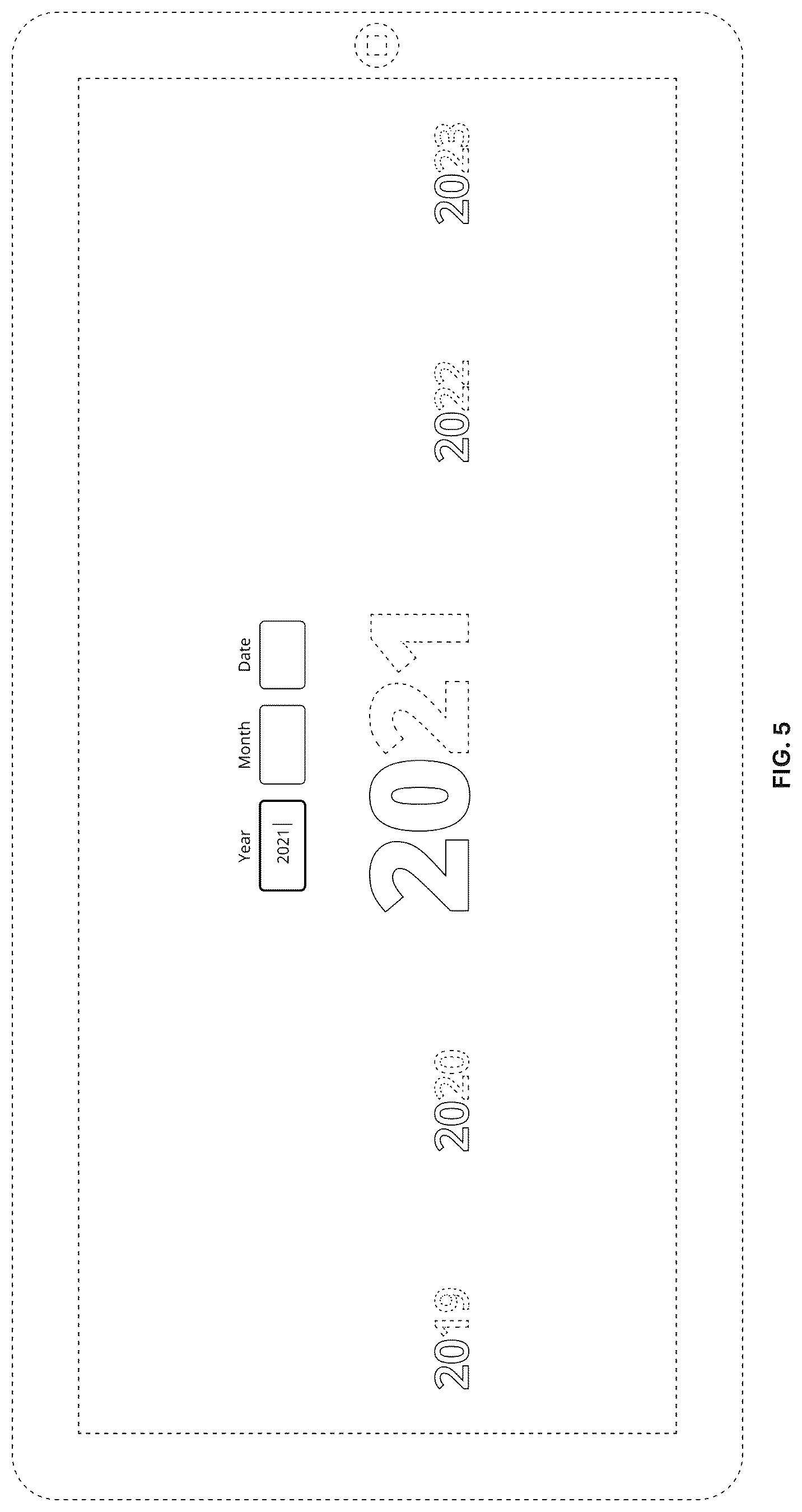 Patent USD1125196 Figure 5 – Display screen with animated graphical user interface for interactive date selection