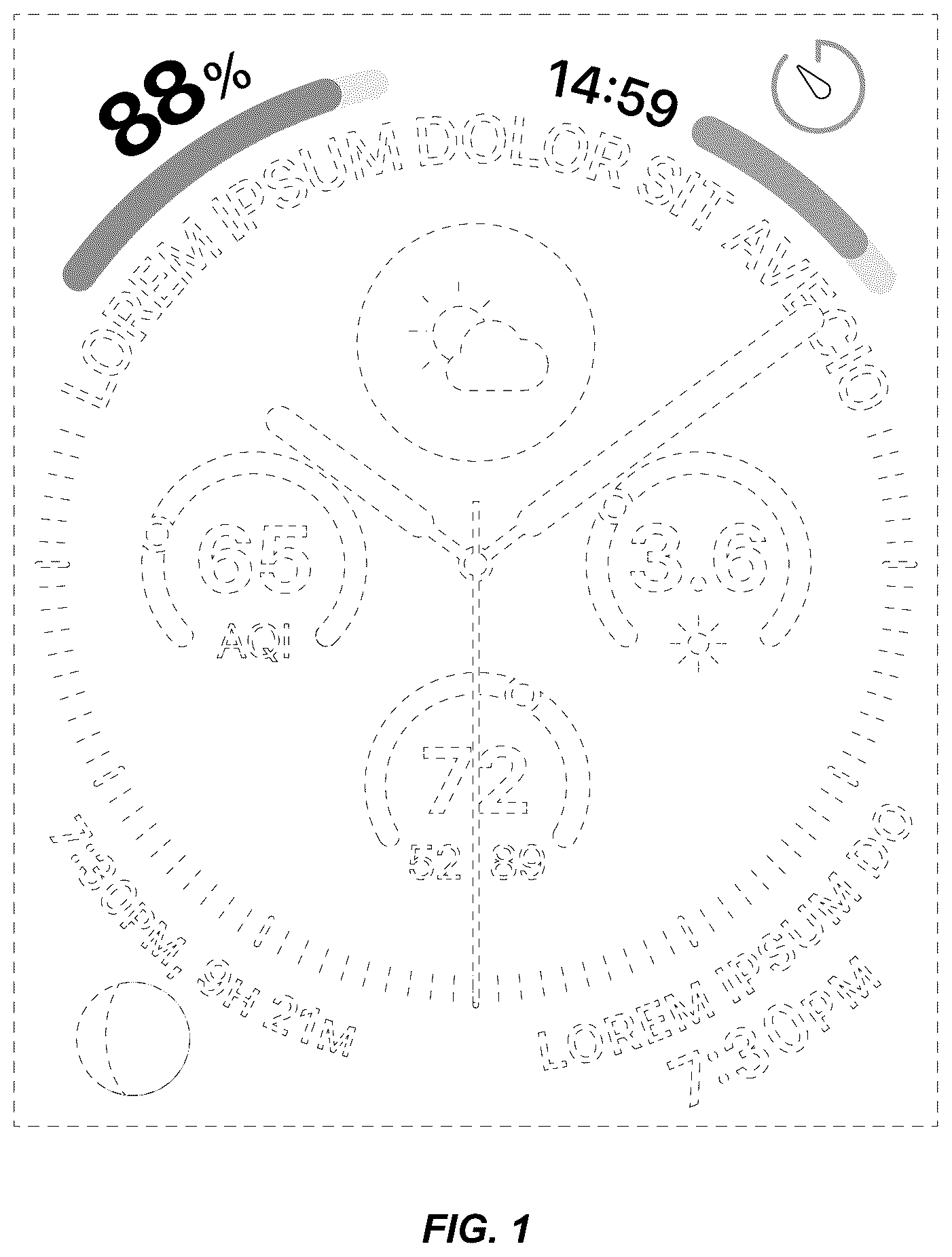 Patent USD1125218 Figure 1 – Display screen or portion thereof with graphical user interface