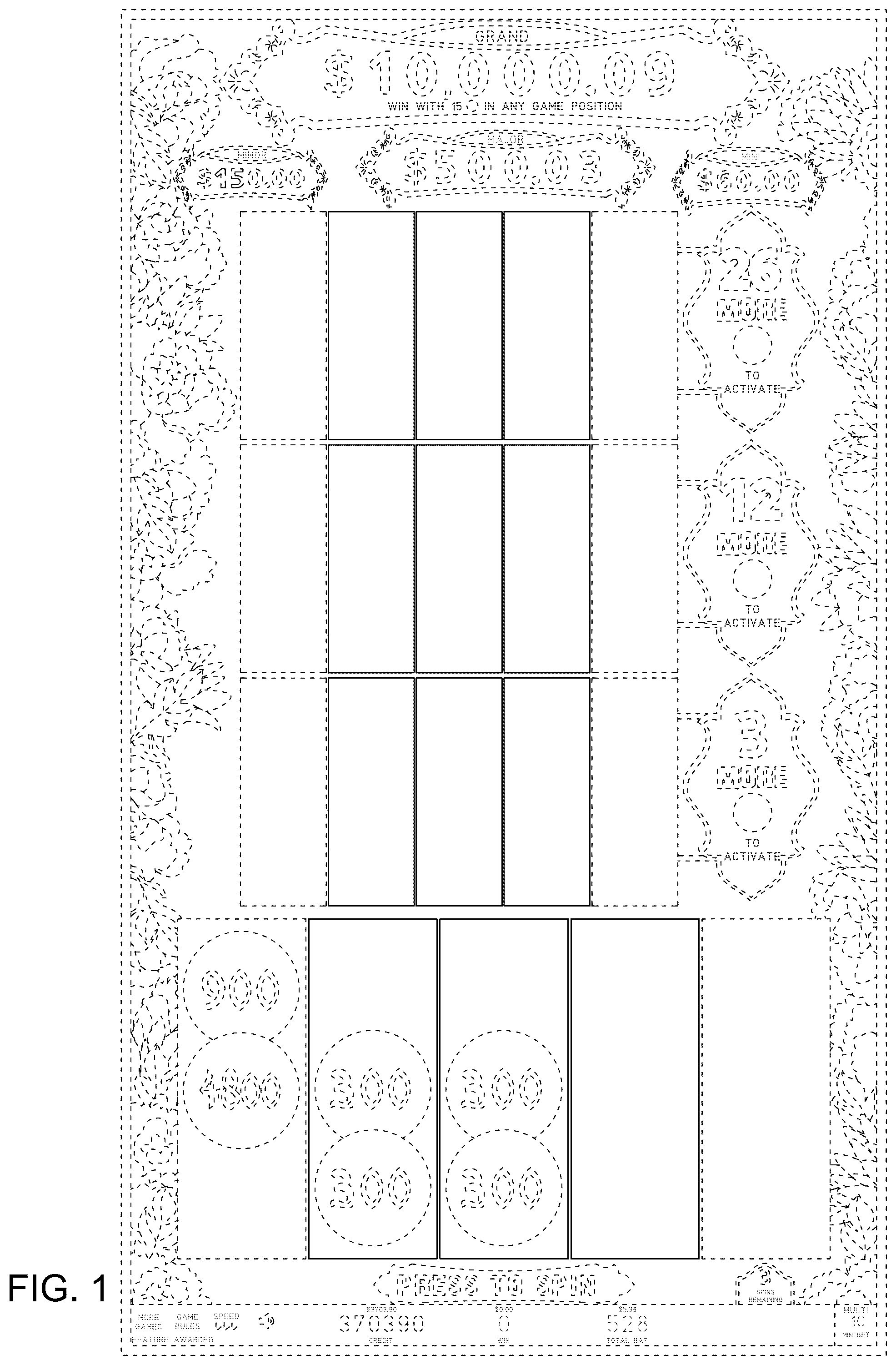 Patent USD1125230 Figure 1 – Display screen or portion thereof with an animated graphical user interface