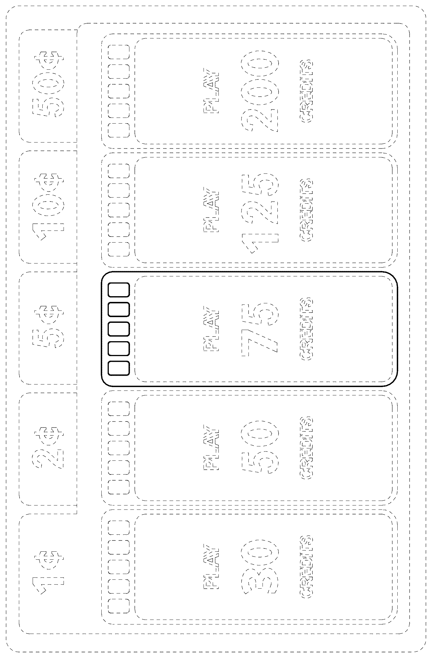 Patent USD1125242 Figure 1 – Gaming machine computer betting display screen or portion thereof with graphical user interface