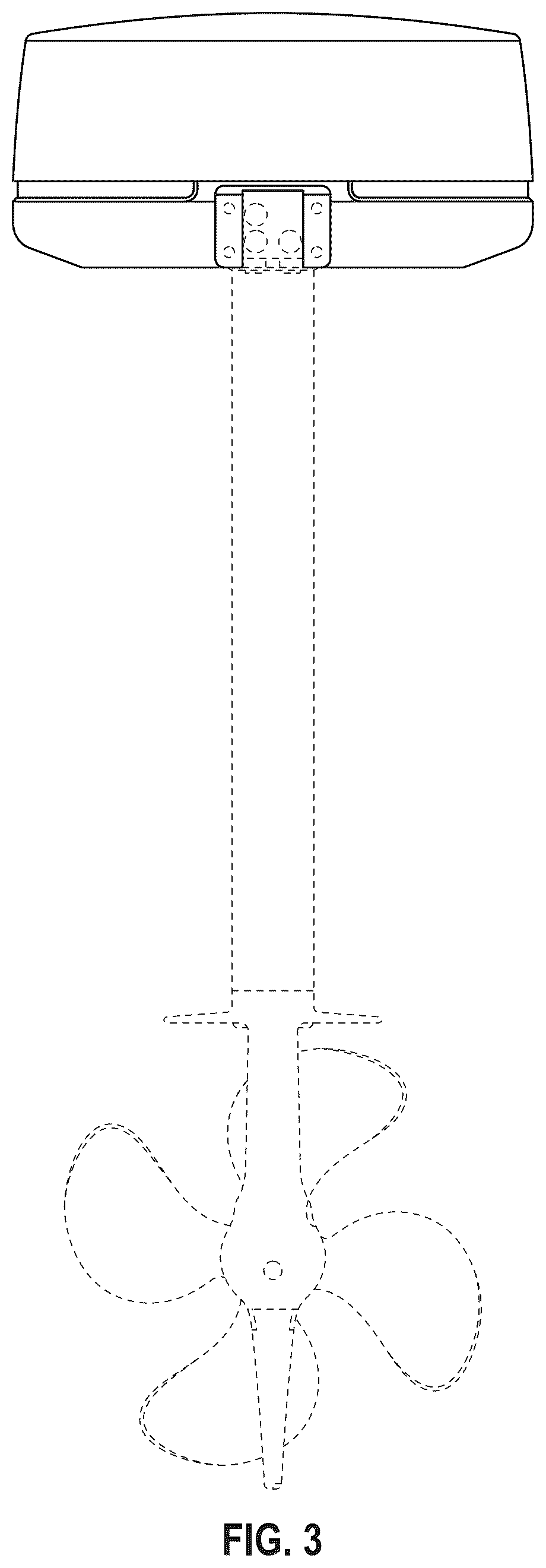 Patent USD1125272 Figure 3 – Outboard motor