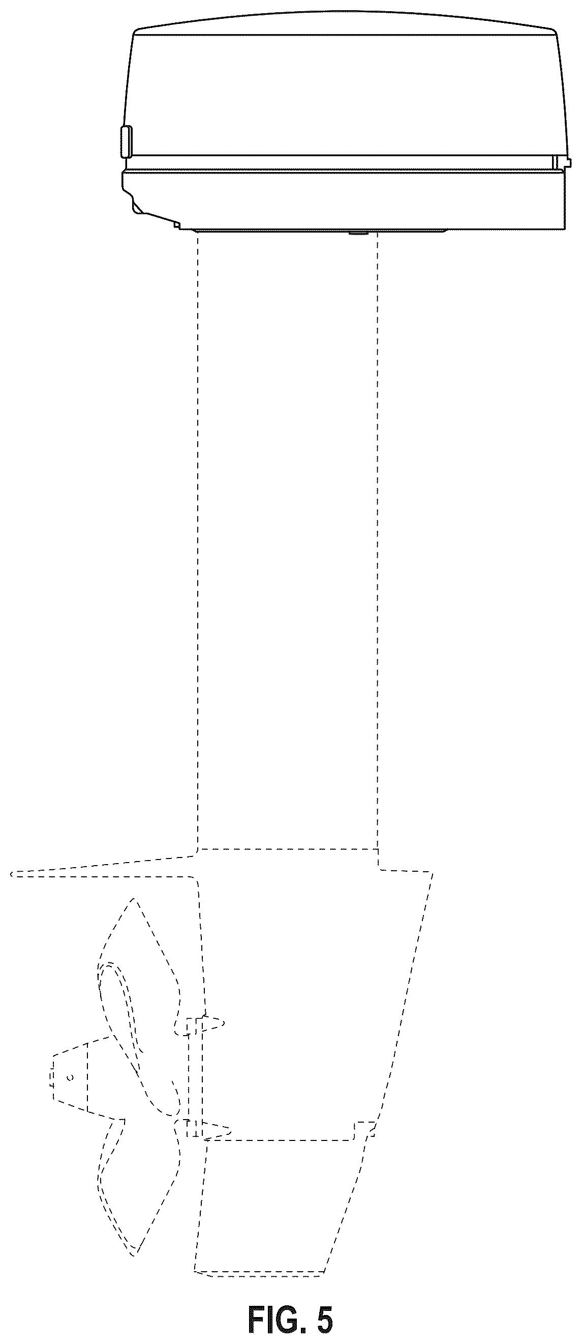Patent USD1125272 Figure 5 – Outboard motor