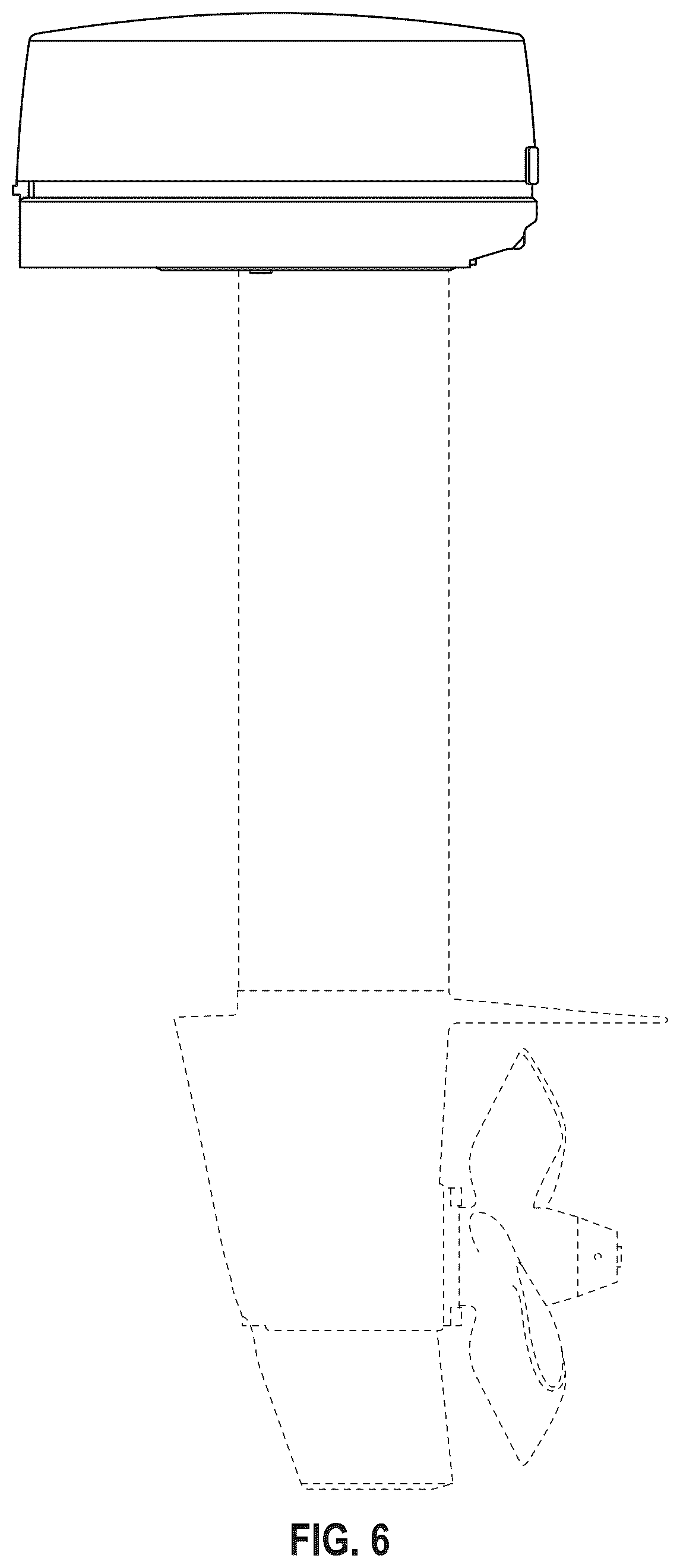 Patent USD1125272 Figure 6 – Outboard motor