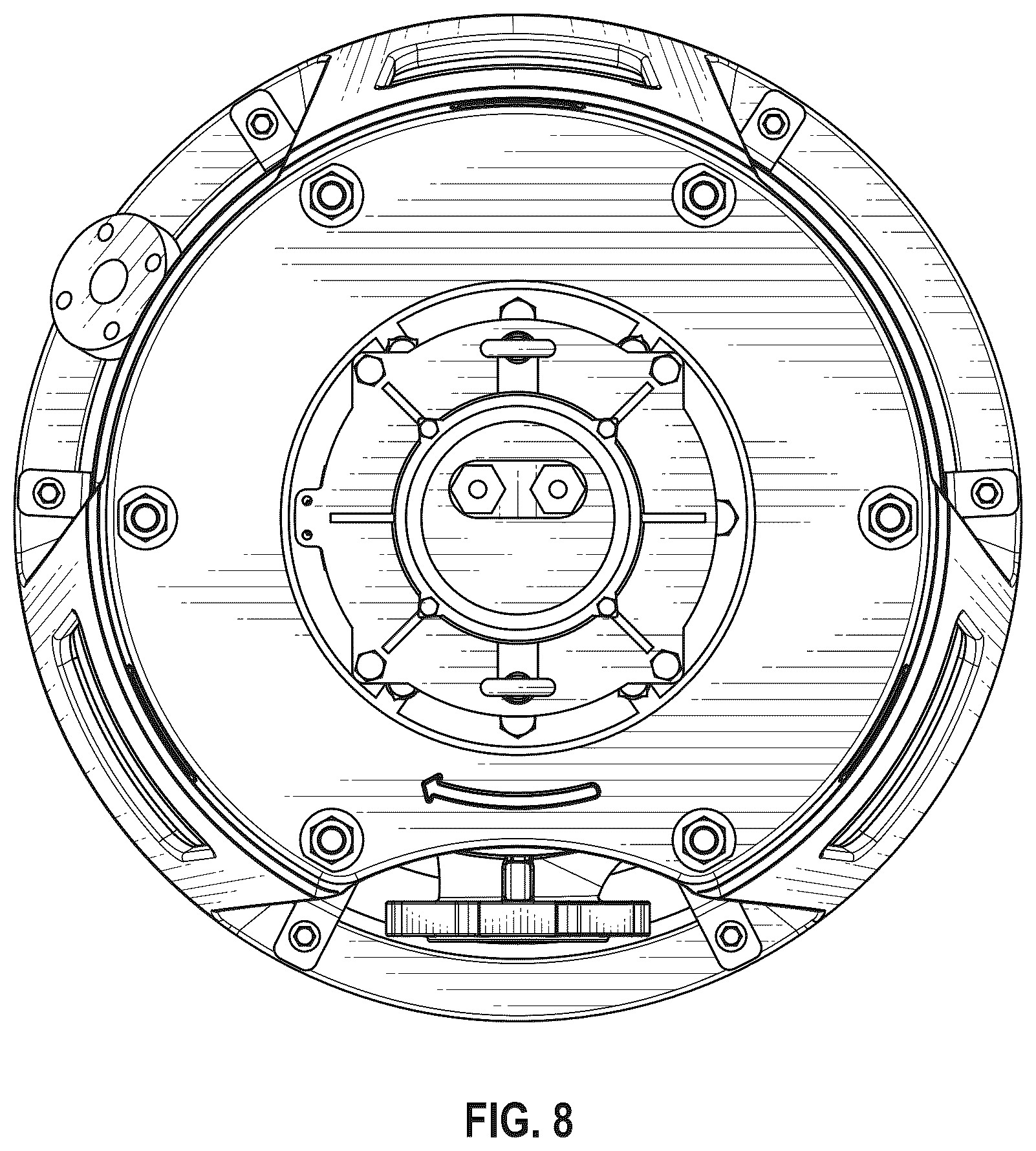 Patent USD1125277 Figure 8 – Combined encased pump, stand and strainer basket
