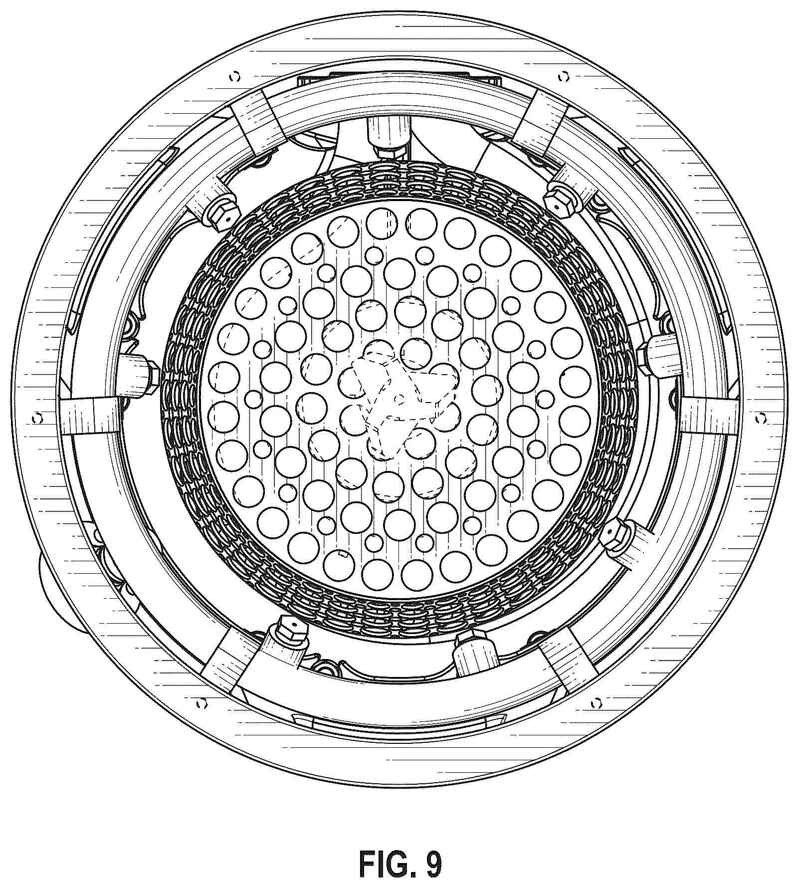 Patent USD1125277 Figure 9 – Combined encased pump, stand and strainer basket