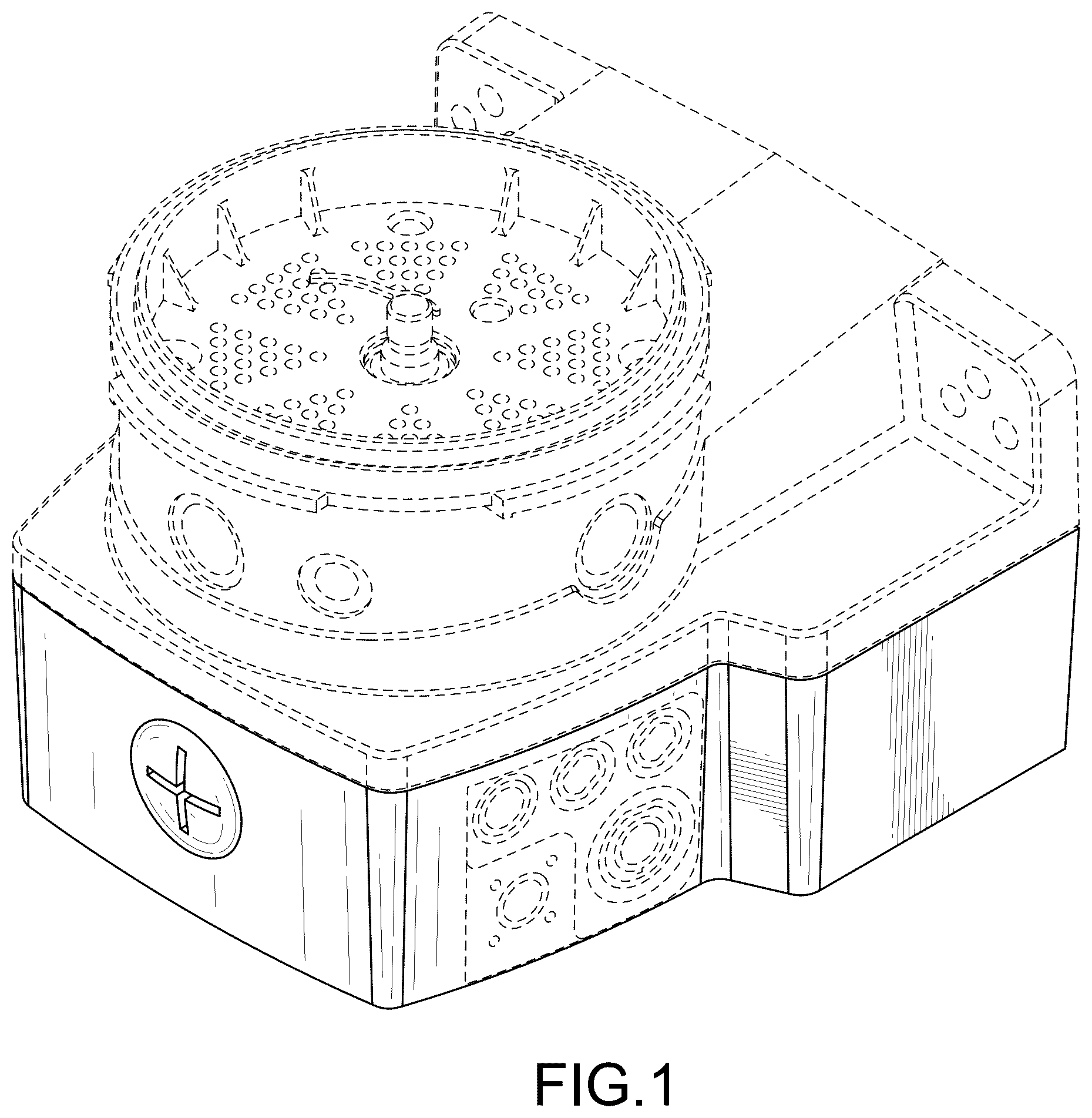 Patent USD1125281 Figure 1 – Electric module for lubricant pump