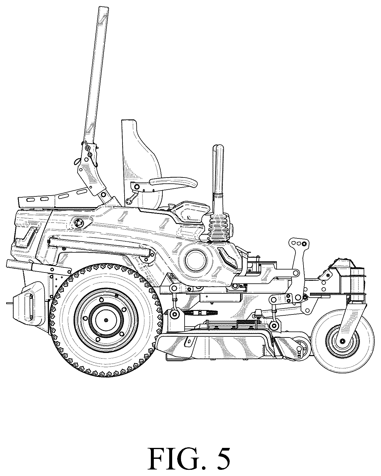 Patent USD1125284 Figure 5 – Riding mower