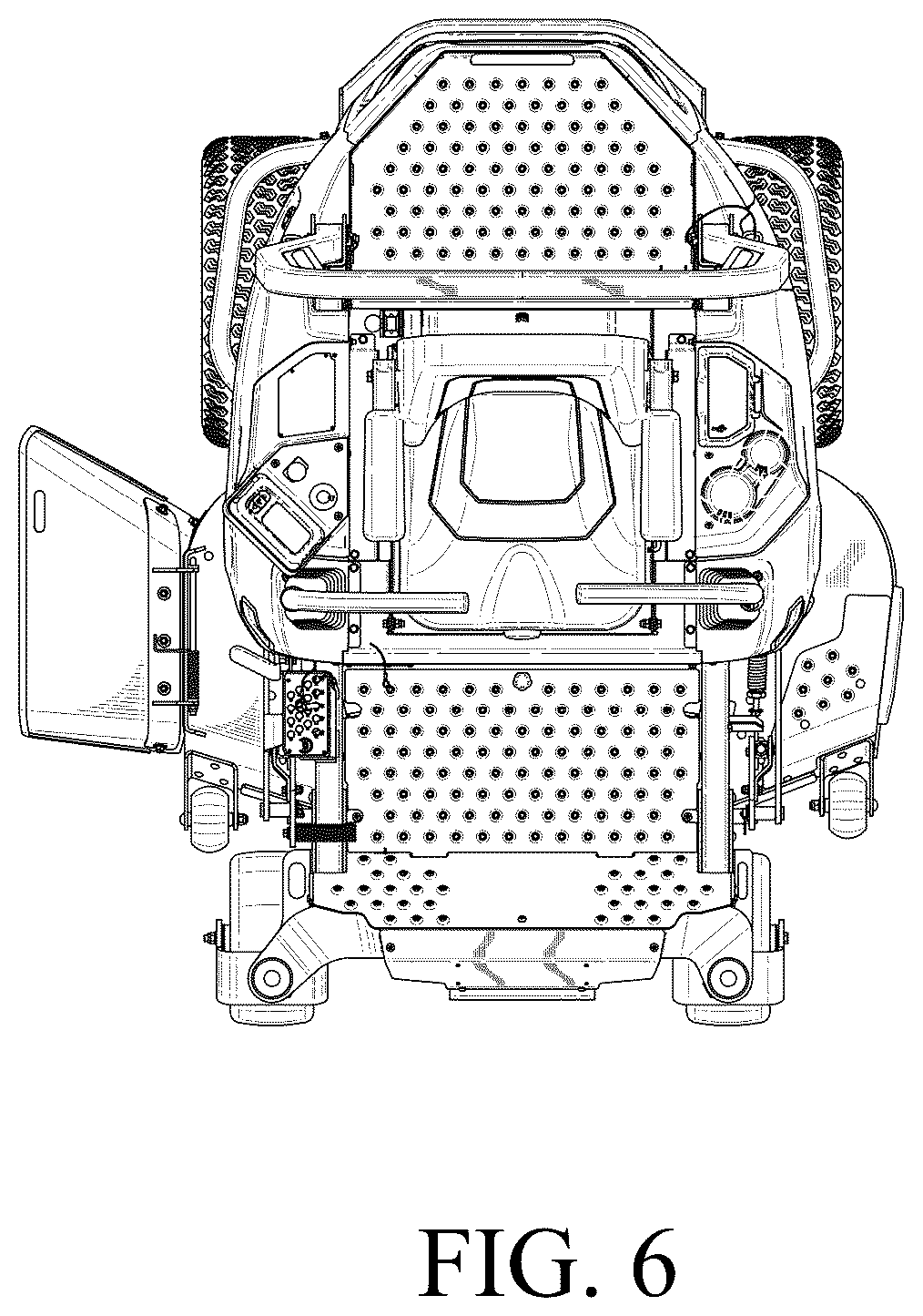 Patent USD1125284 Figure 6 – Riding mower