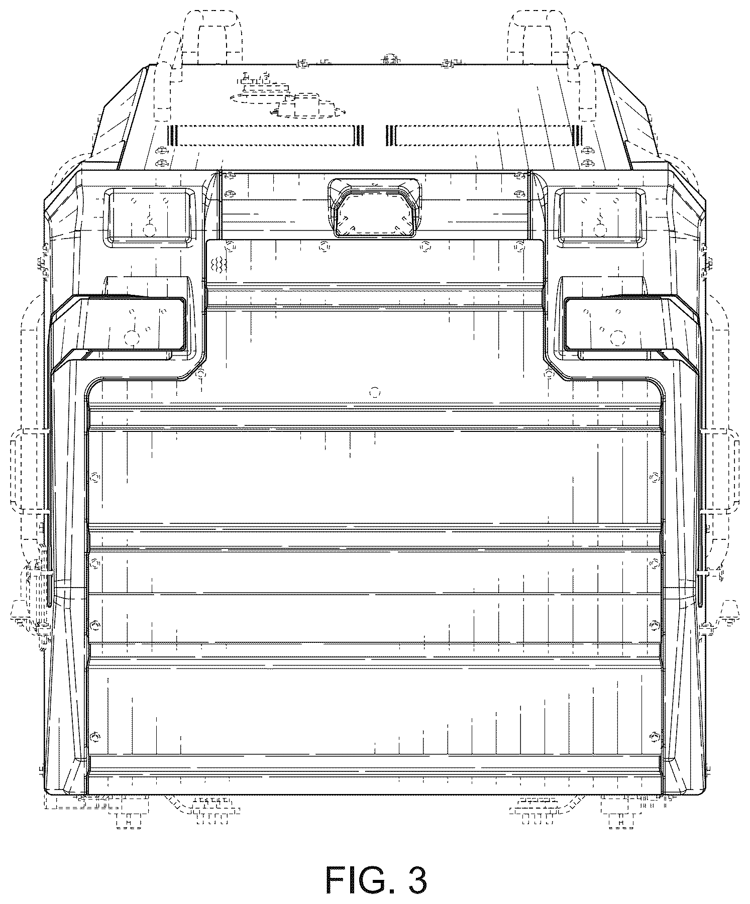 Patent USD1125287 Figure 3 – Cowl and grill assembly