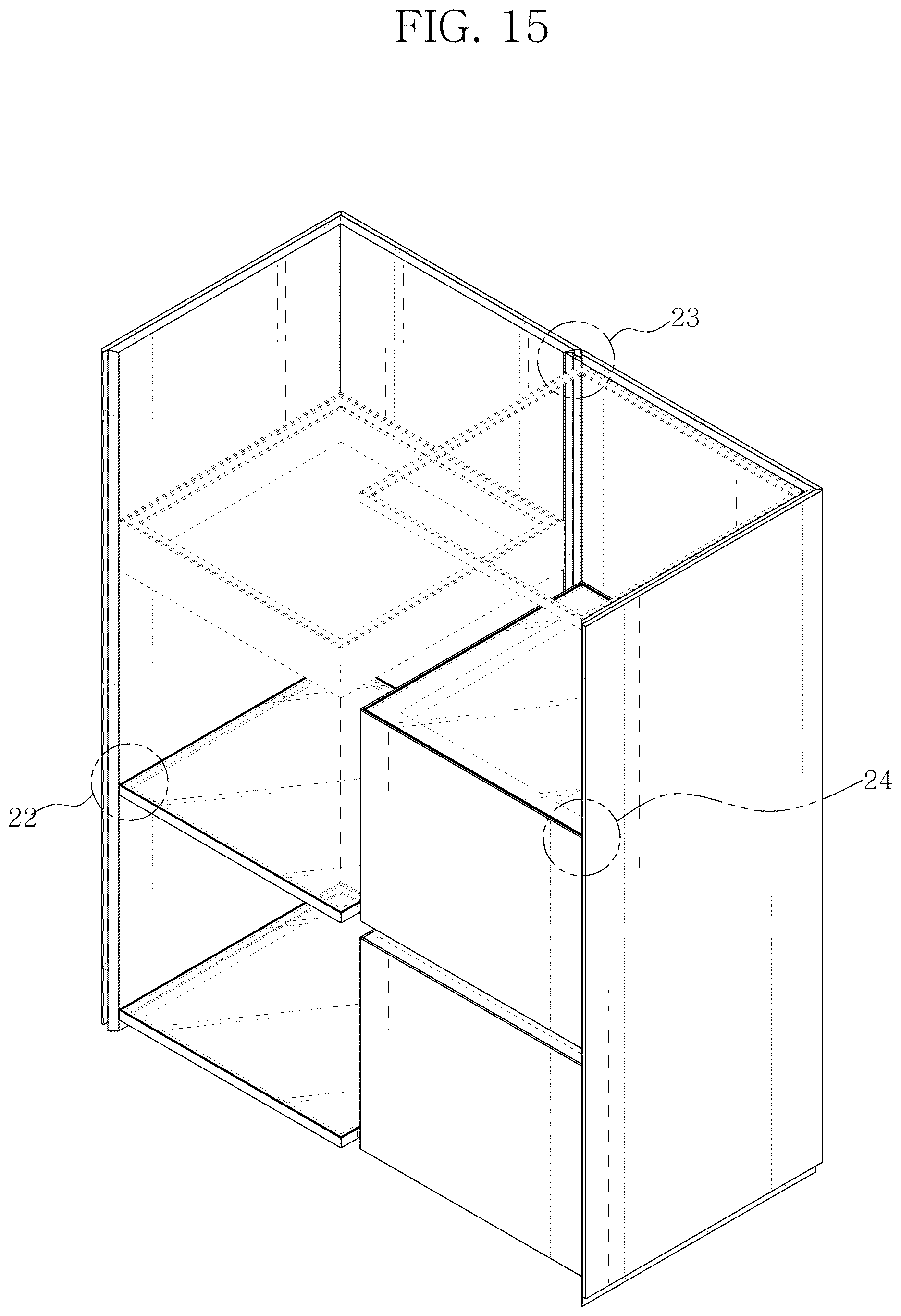 Patent USD1125290 Figure 15 – Refrigerator