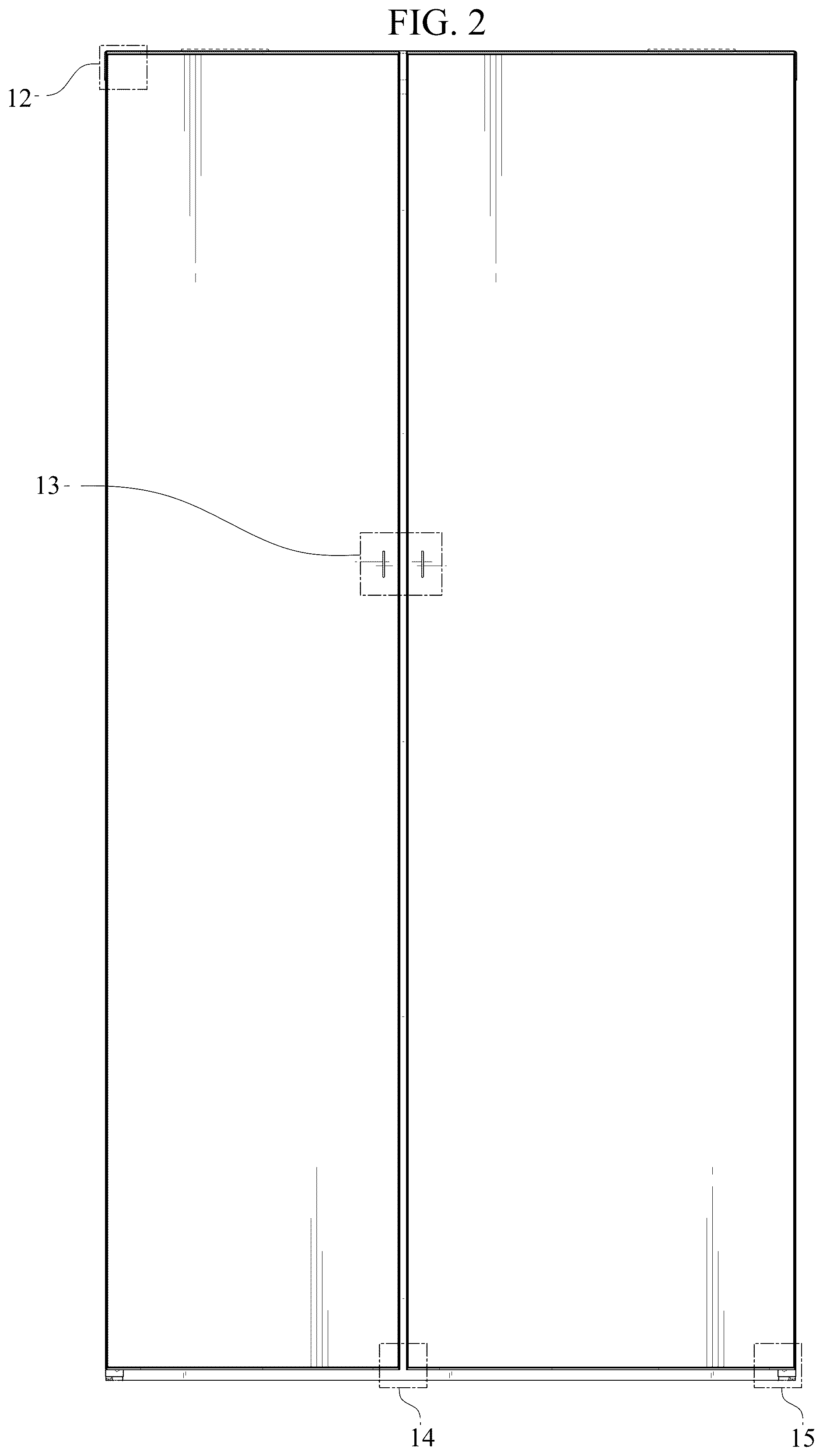 Patent USD1125291 Figure 2 – Refrigerator