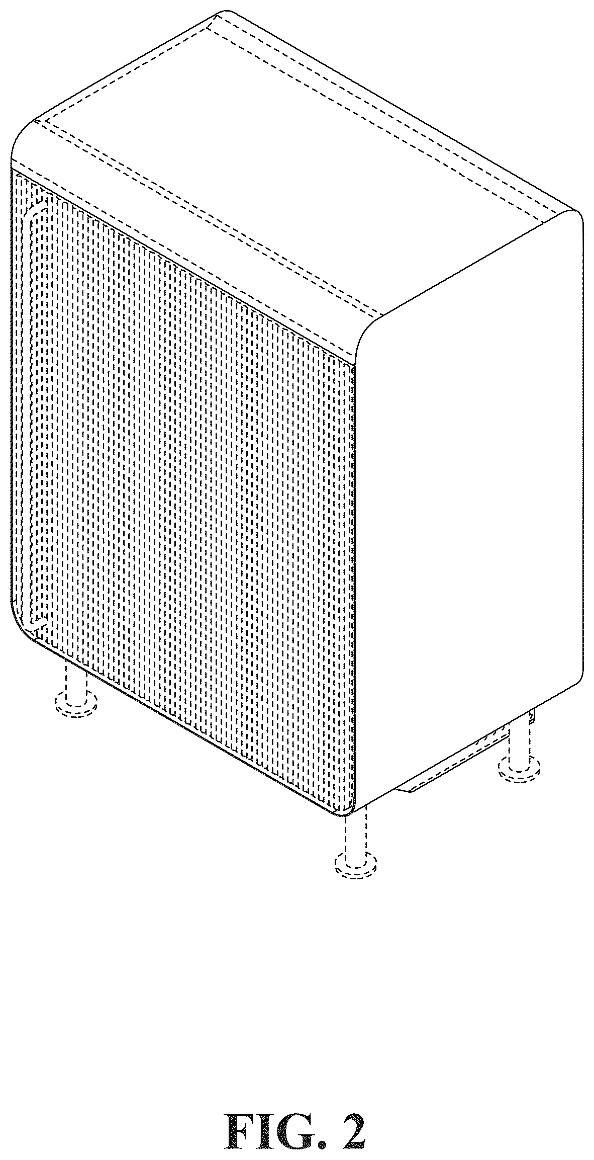 Patent USD1125292 Figure 2 – Refrigerator