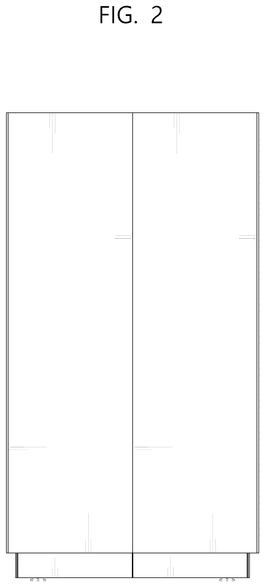 Patent USD1125293 Figure 2 – Cabinet with refrigerator