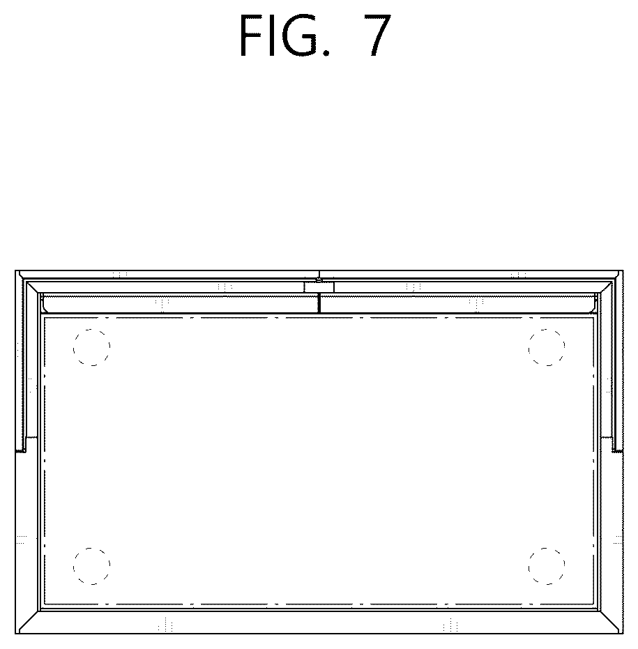 Patent USD1125293 Figure 7 – Cabinet with refrigerator