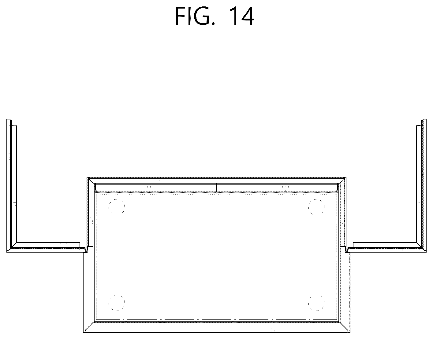 Patent USD1125293 Figure 14 – Cabinet with refrigerator