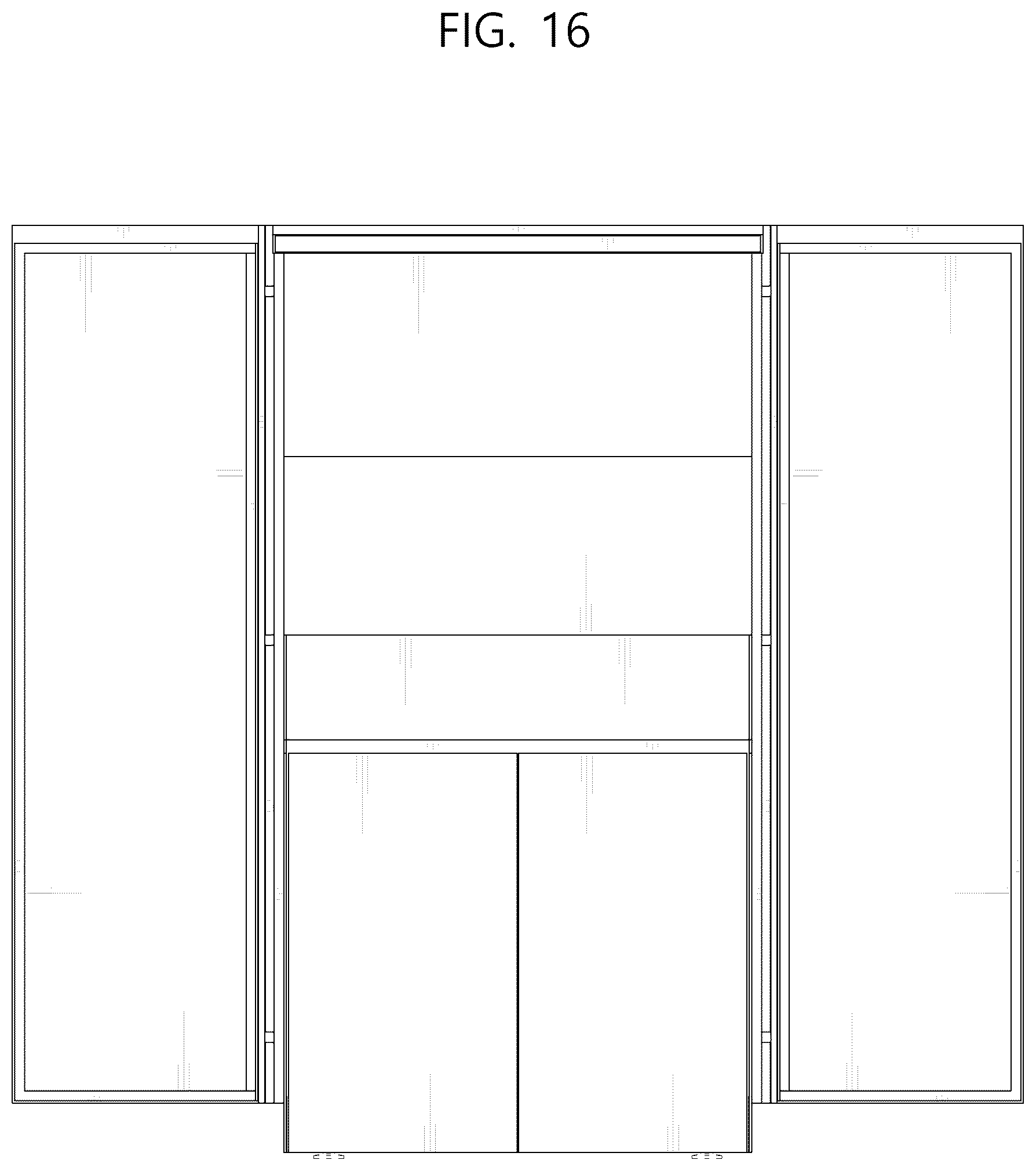 Patent USD1125293 Figure 16 – Cabinet with refrigerator