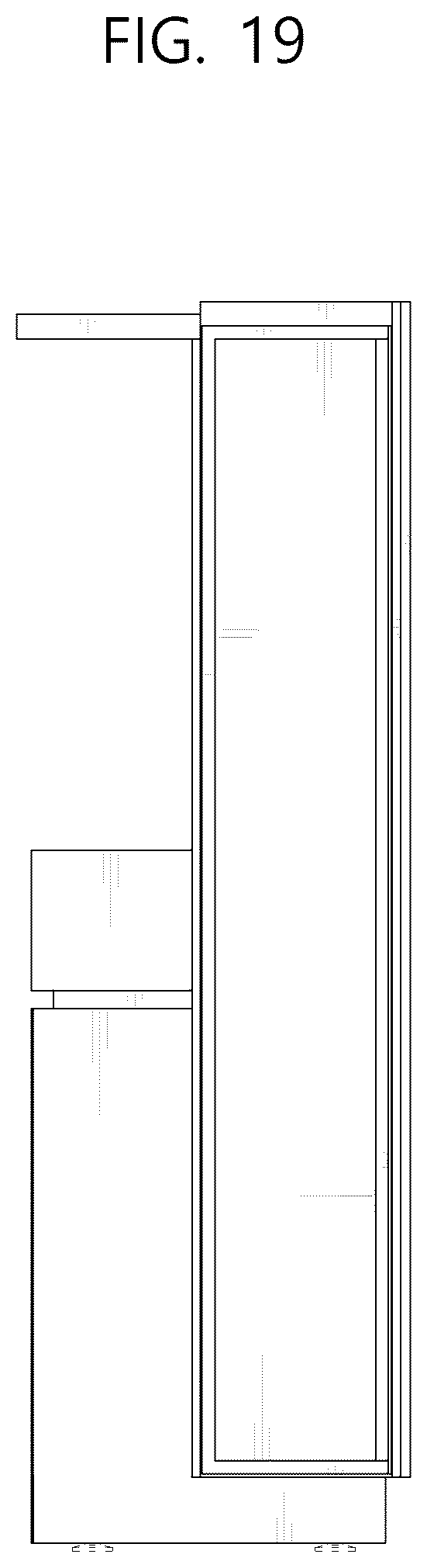 Patent USD1125293 Figure 19 – Cabinet with refrigerator
