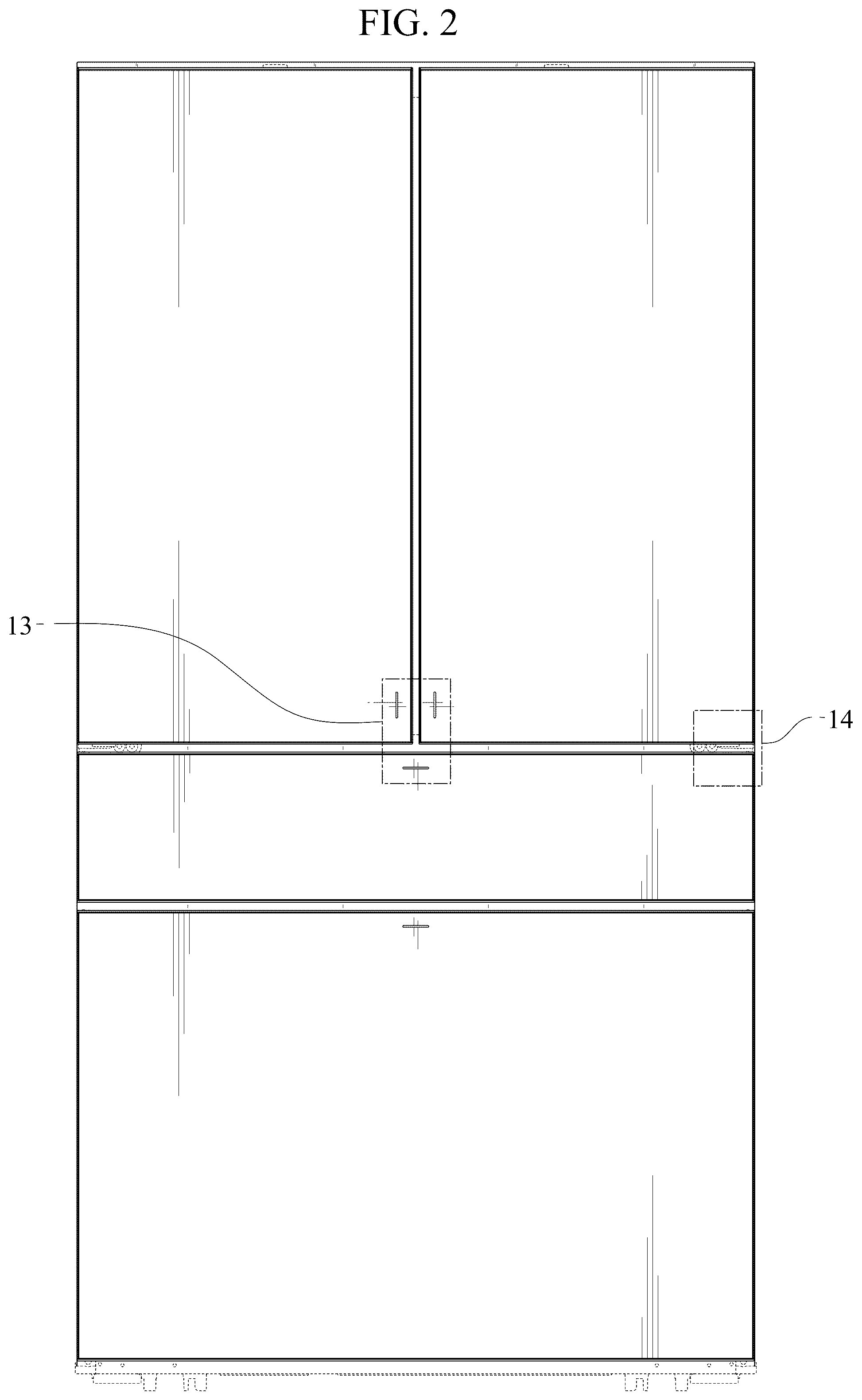 Patent USD1125294 Figure 2 – Refrigerator