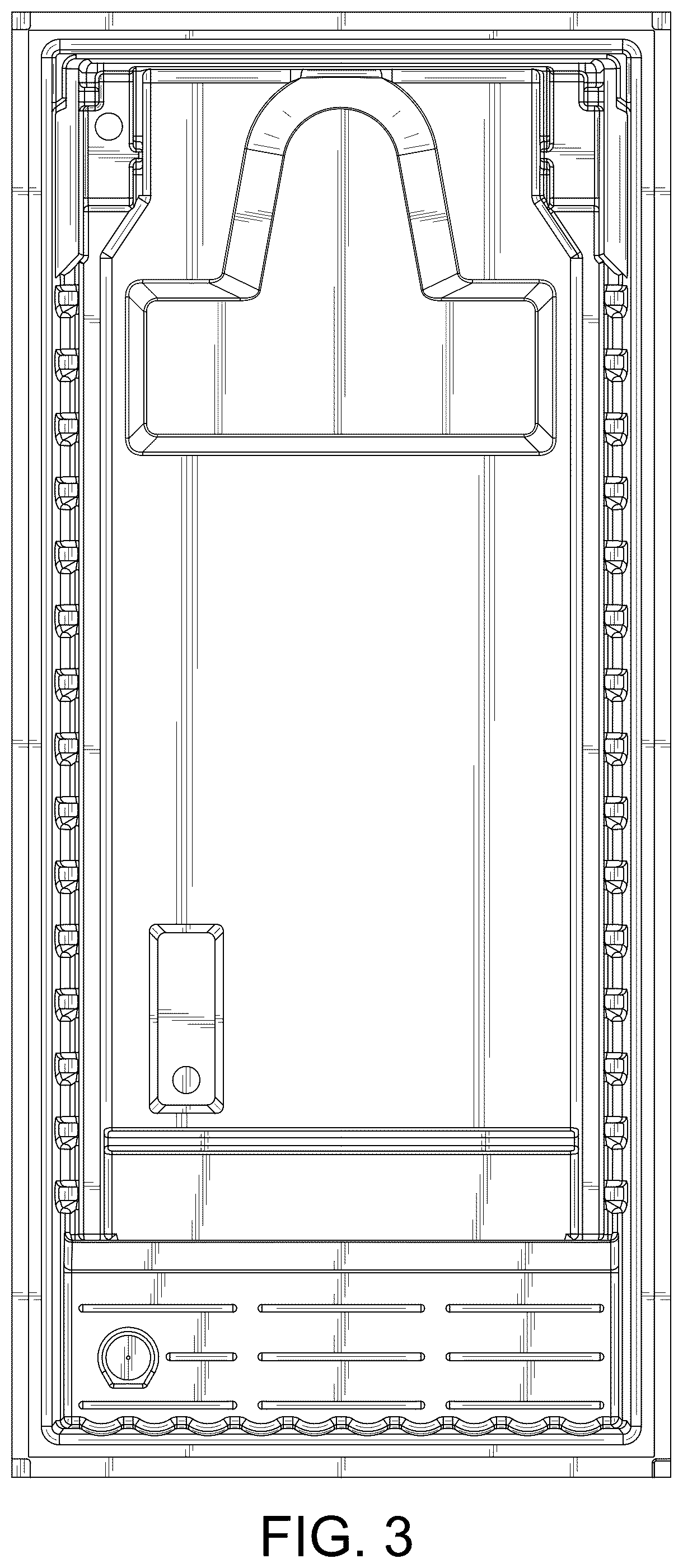Patent USD1125297 Figure 3 – Lining for beef refrigeration display cabinet