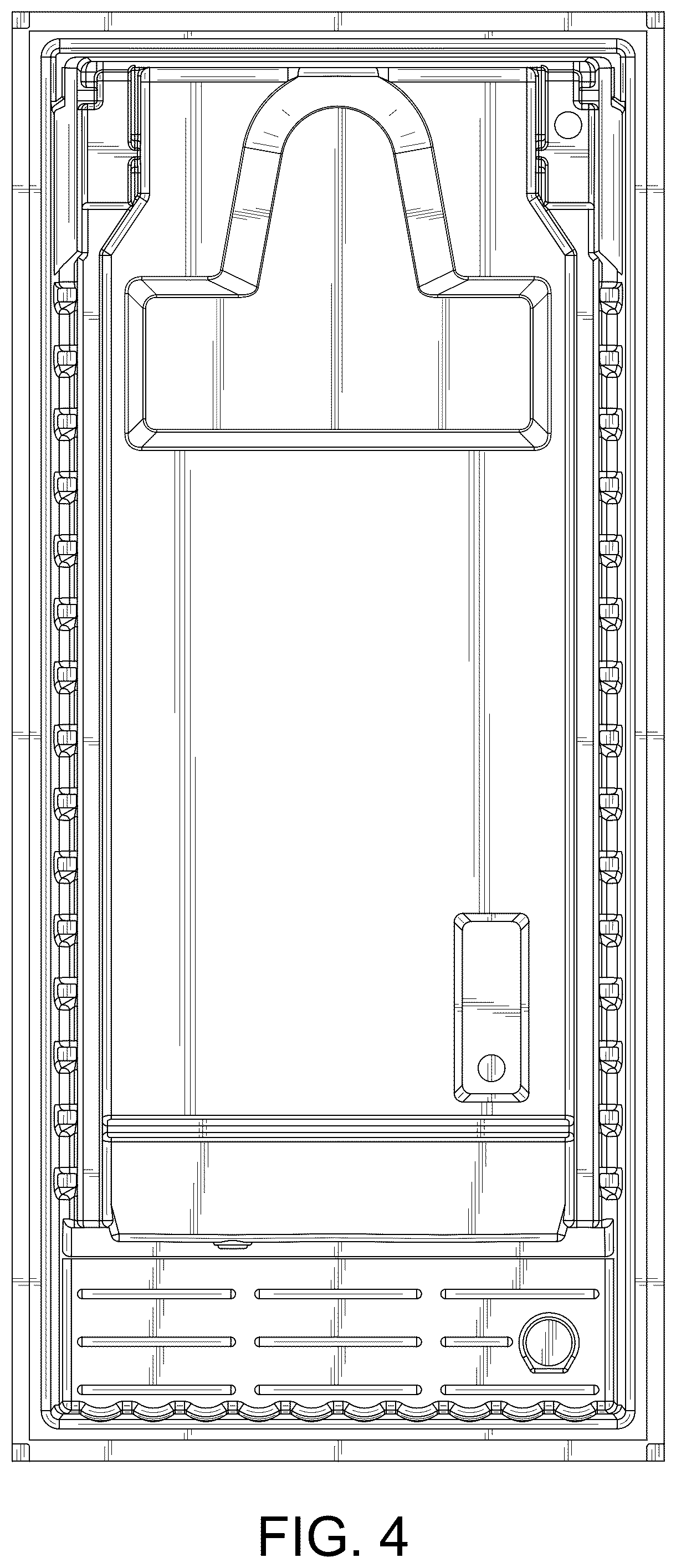 Patent USD1125297 Figure 4 – Lining for beef refrigeration display cabinet