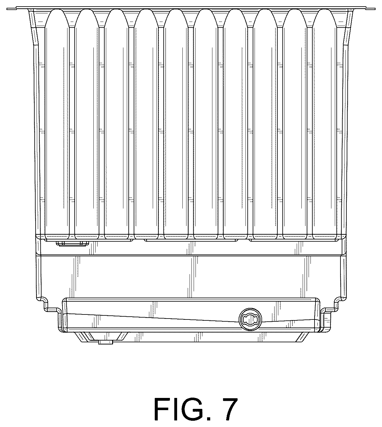 Patent USD1125297 Figure 7 – Lining for beef refrigeration display cabinet