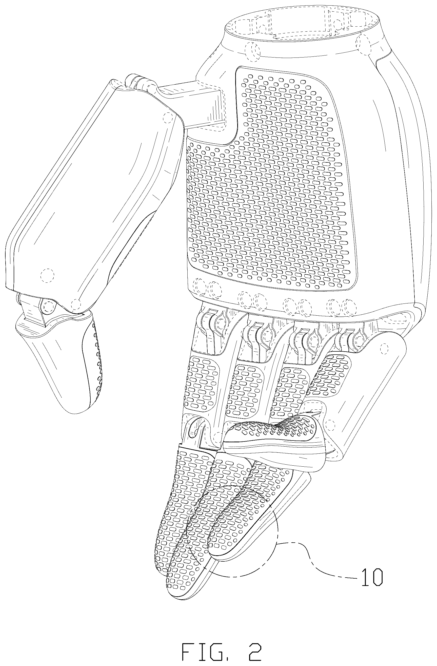 Patent USD1125314 Figure 2 – Robot hand