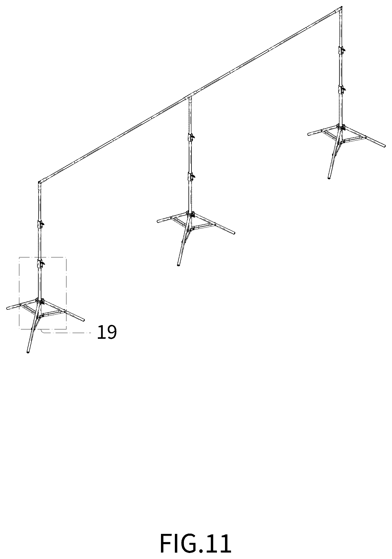 Patent USD1125335 Figure 8 – Projector stands