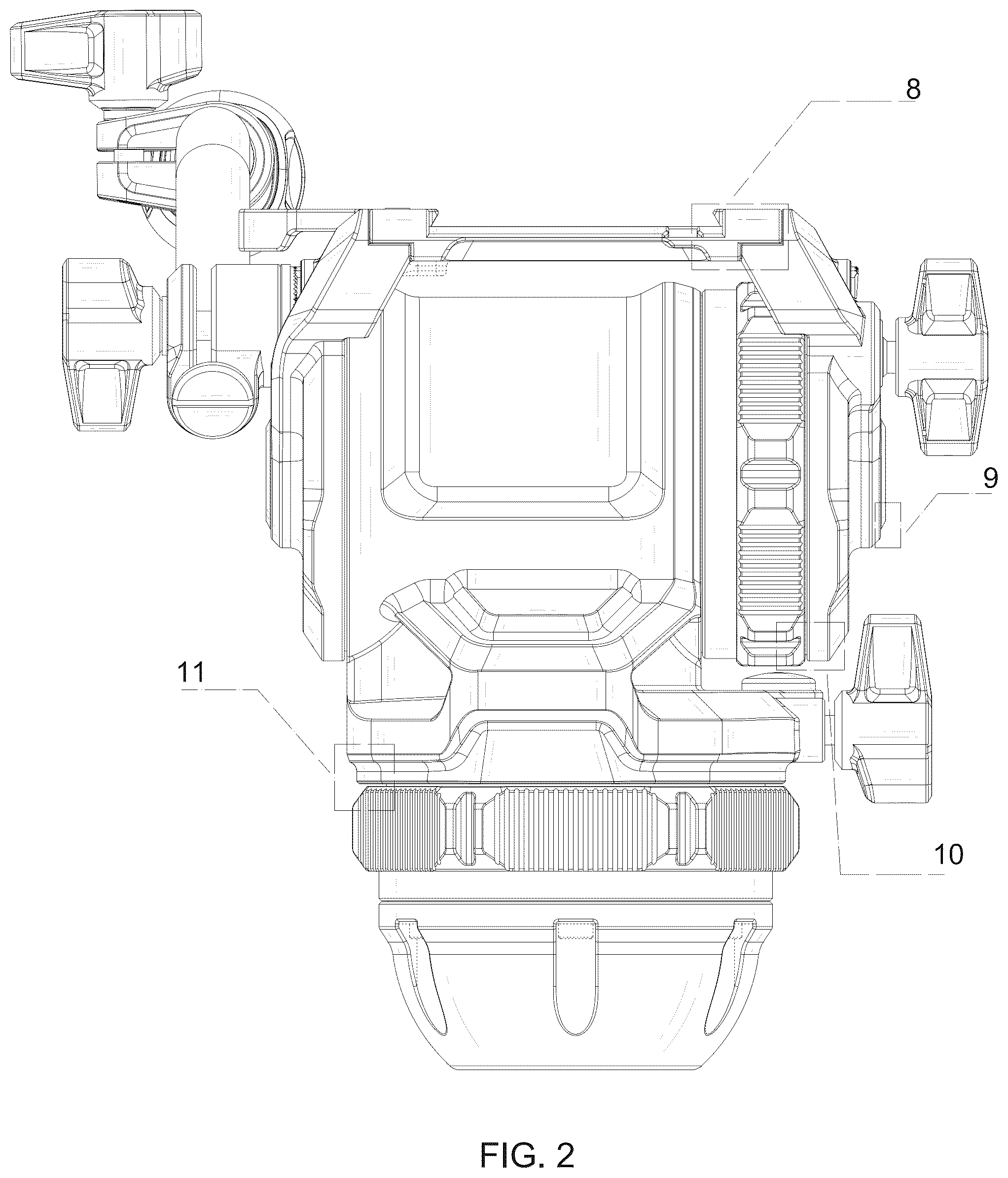 Patent USD1125341 Figure 2 – Tripod head