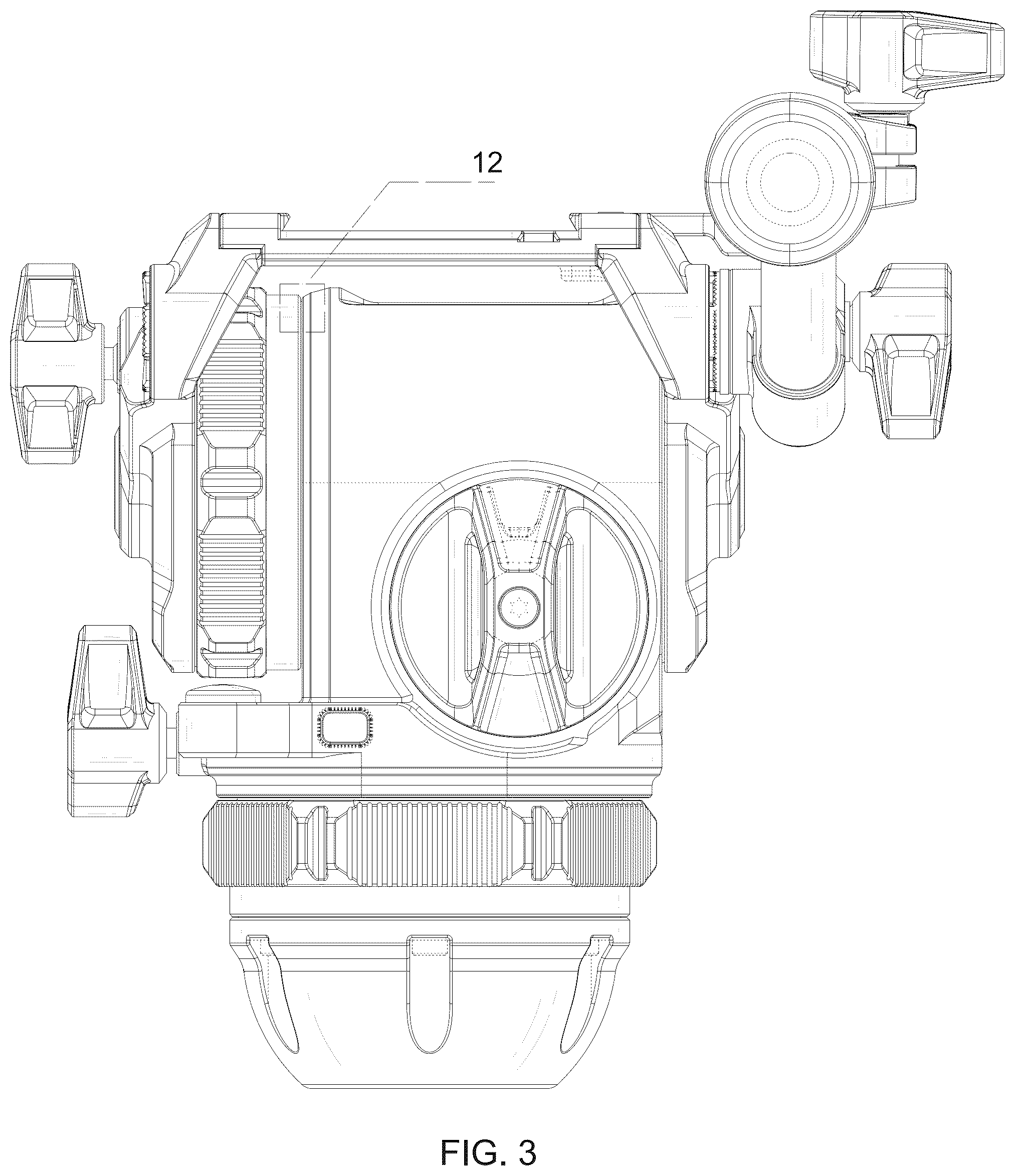 Patent USD1125341 Figure 3 – Tripod head