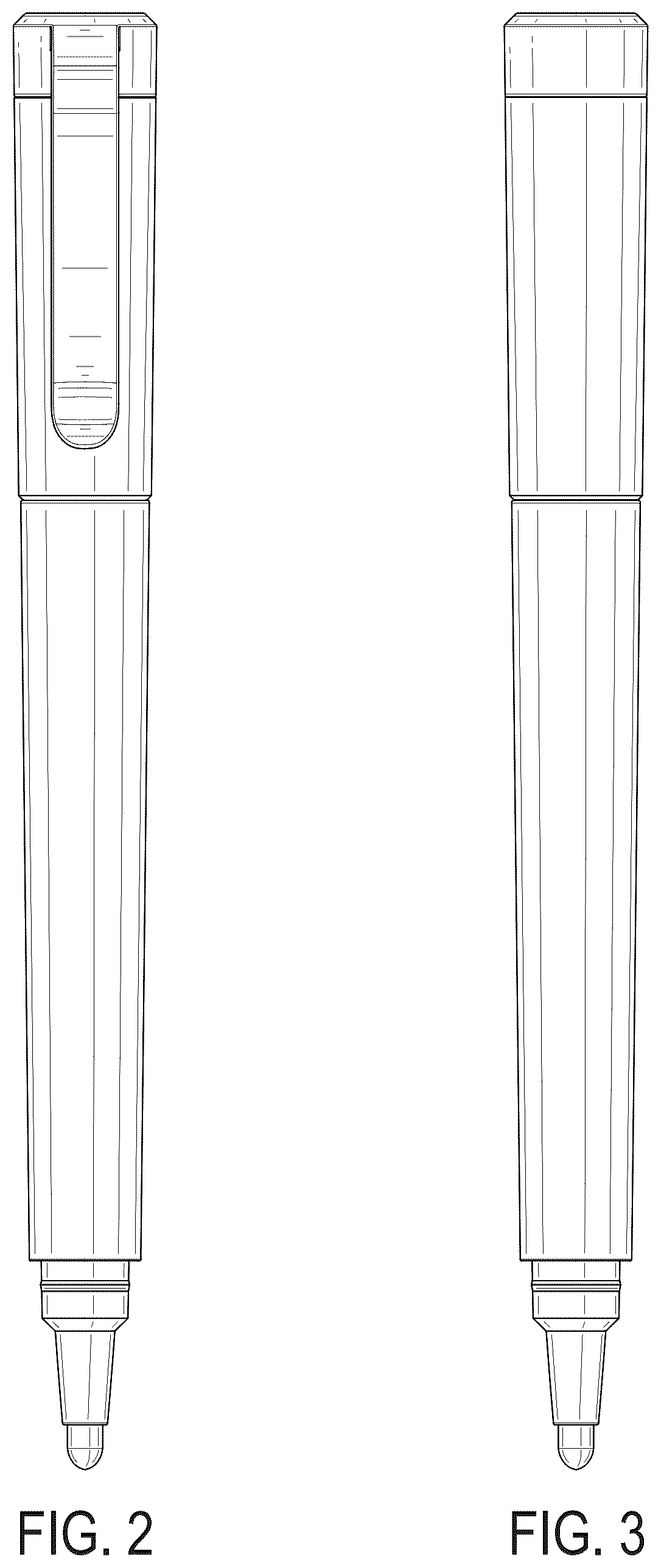 Patent USD1125371 Figure 2 – Writing instrument