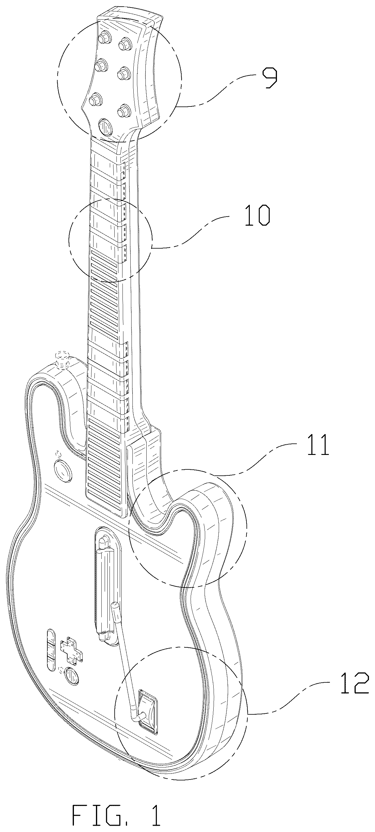 Patent USD1125376 — Wireless guitar controller — Figure 1
