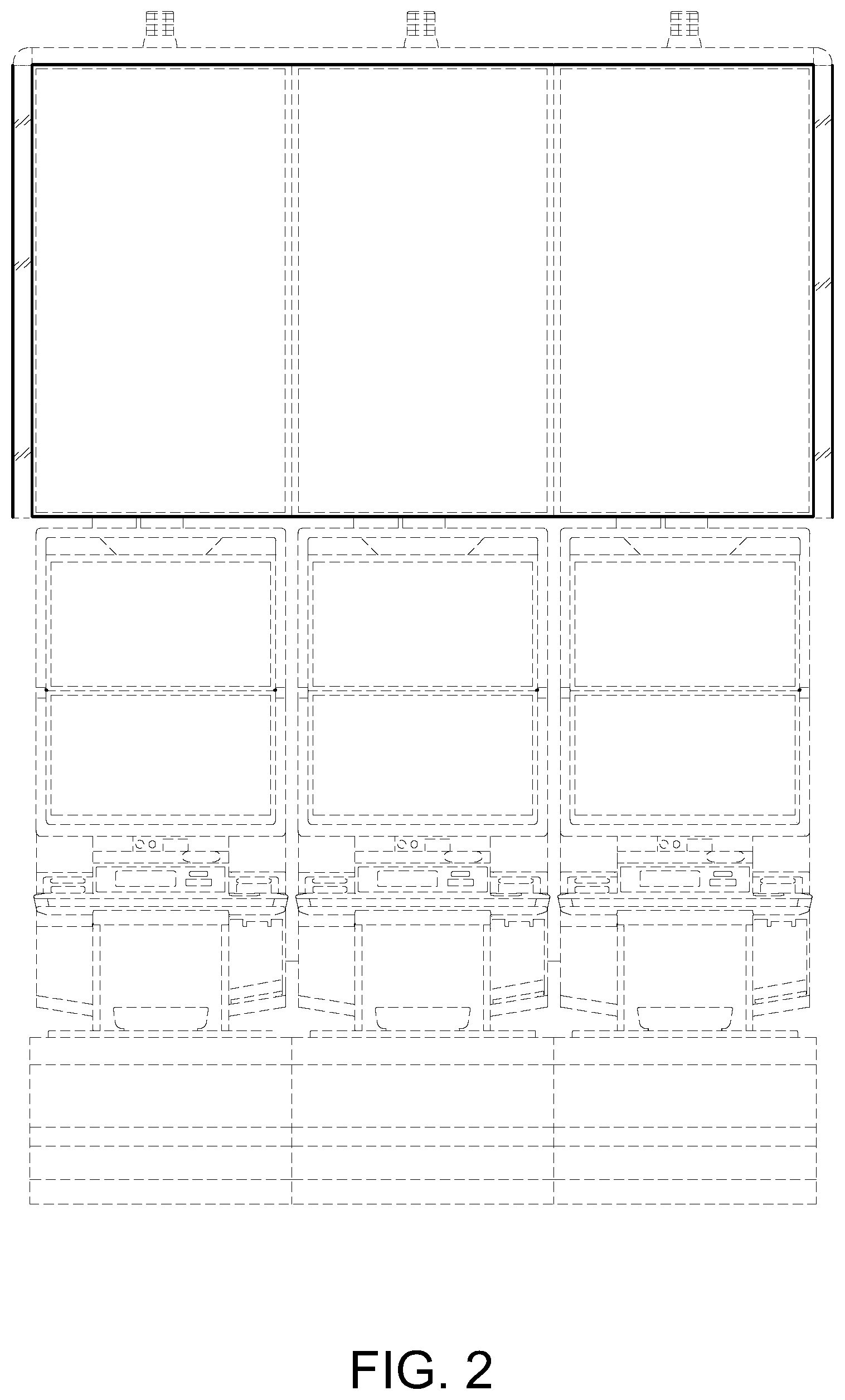 Patent USD1125378 Figure 2 – Bank of gaming machines including light bar
