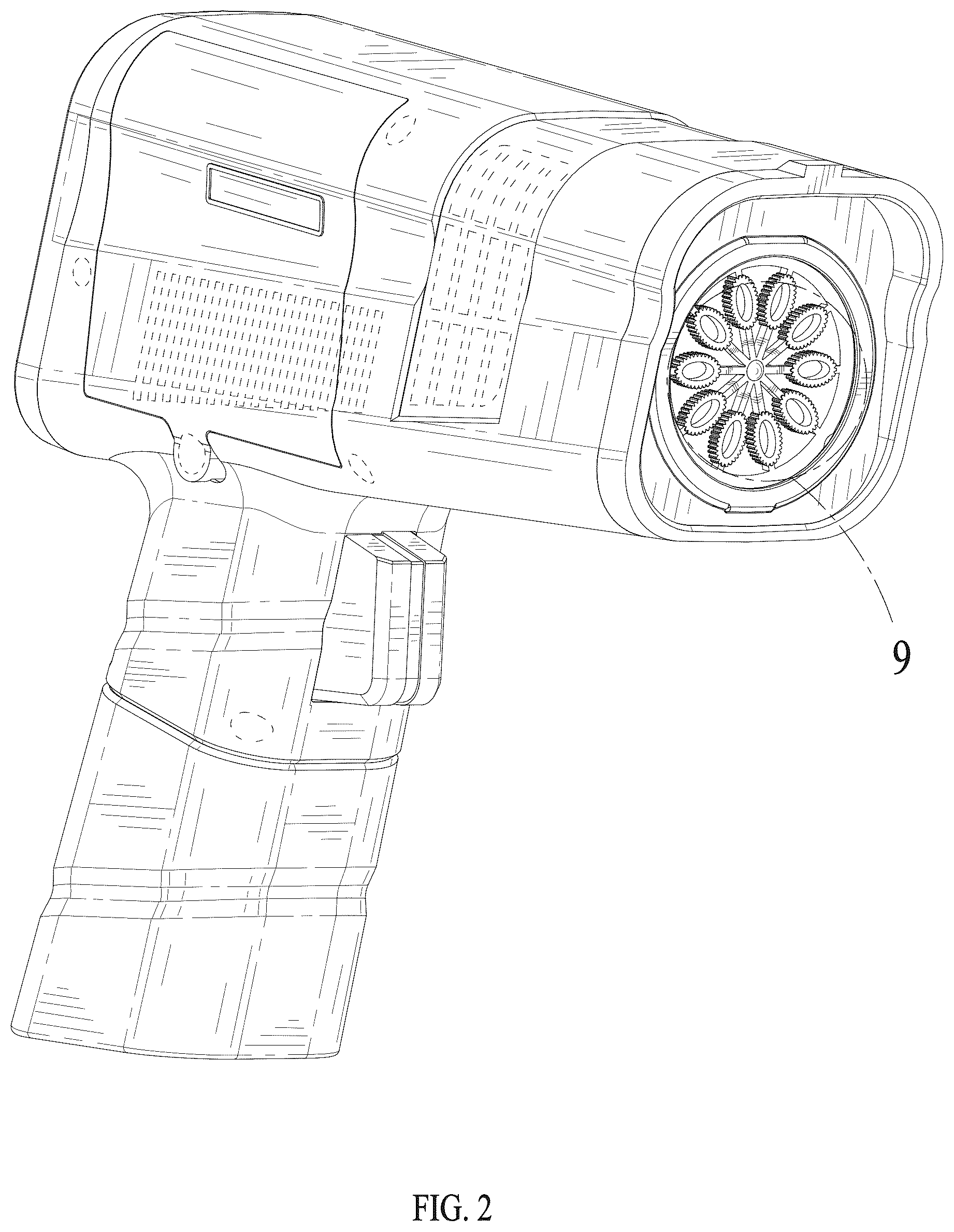Patent USD1125380 Figure 2 – Bubble gun