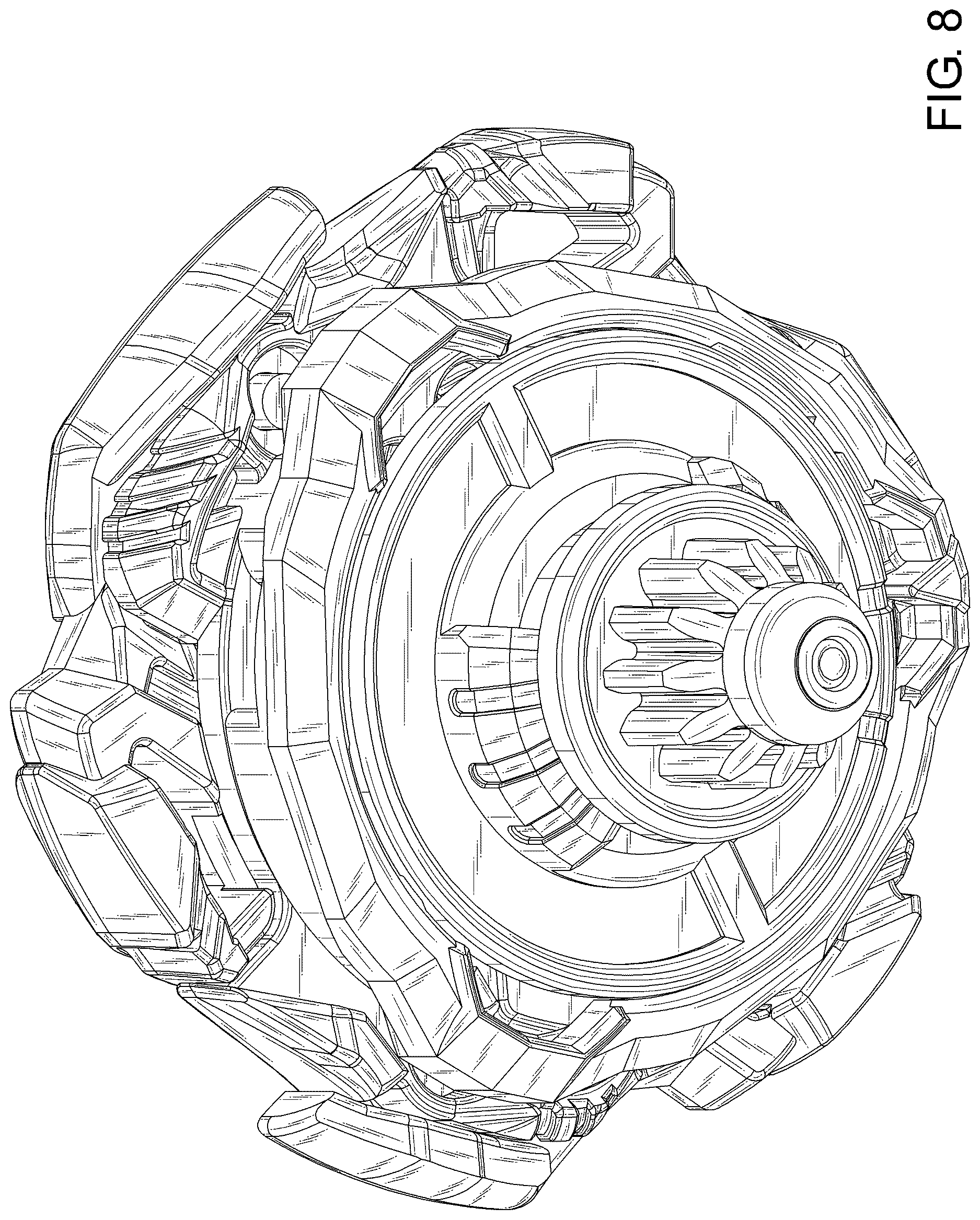 Patent USD1125387 Figure 8 – Spinning top toy