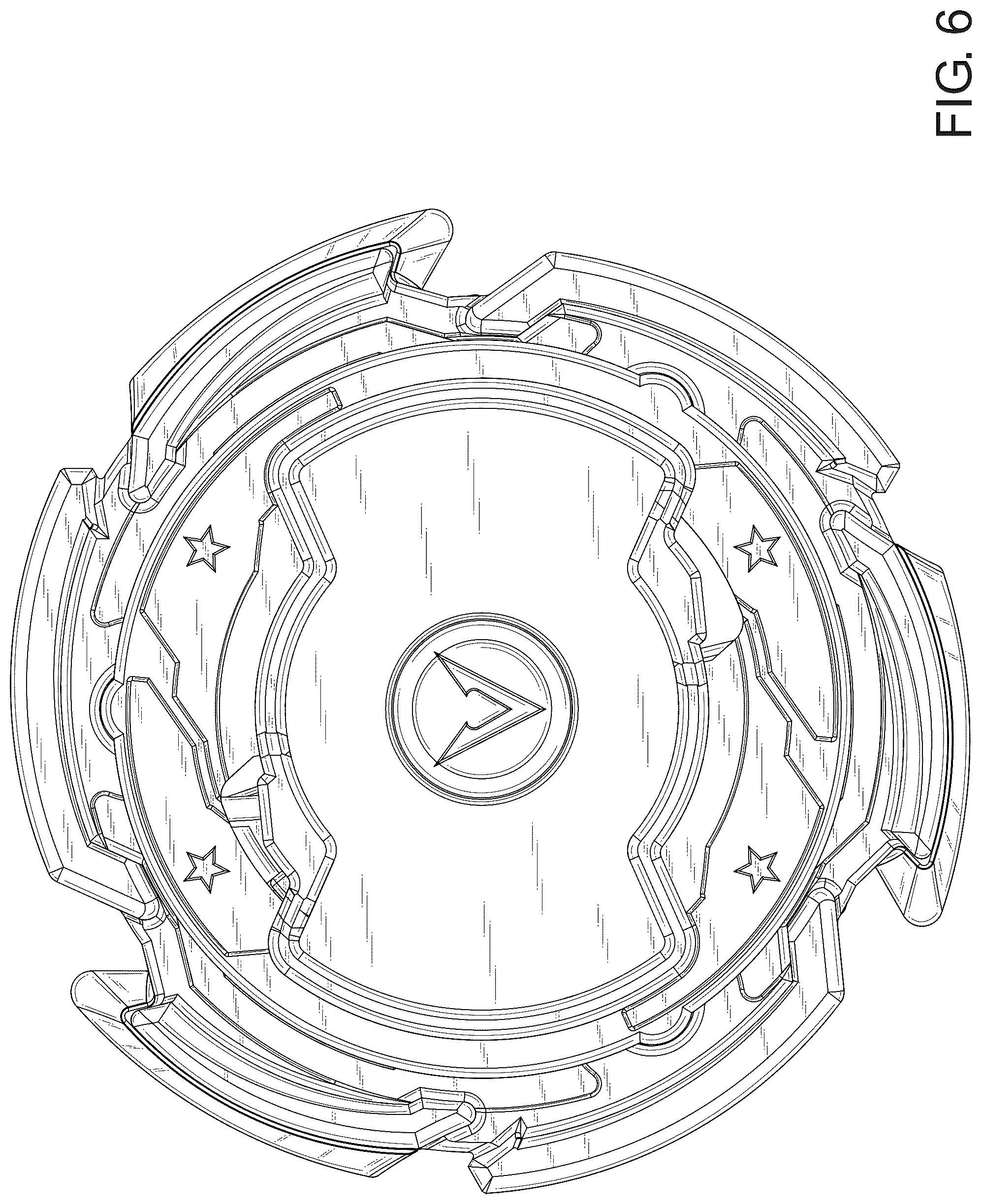 Patent USD1125388 Figure 6 – Accessory for spinning top toy