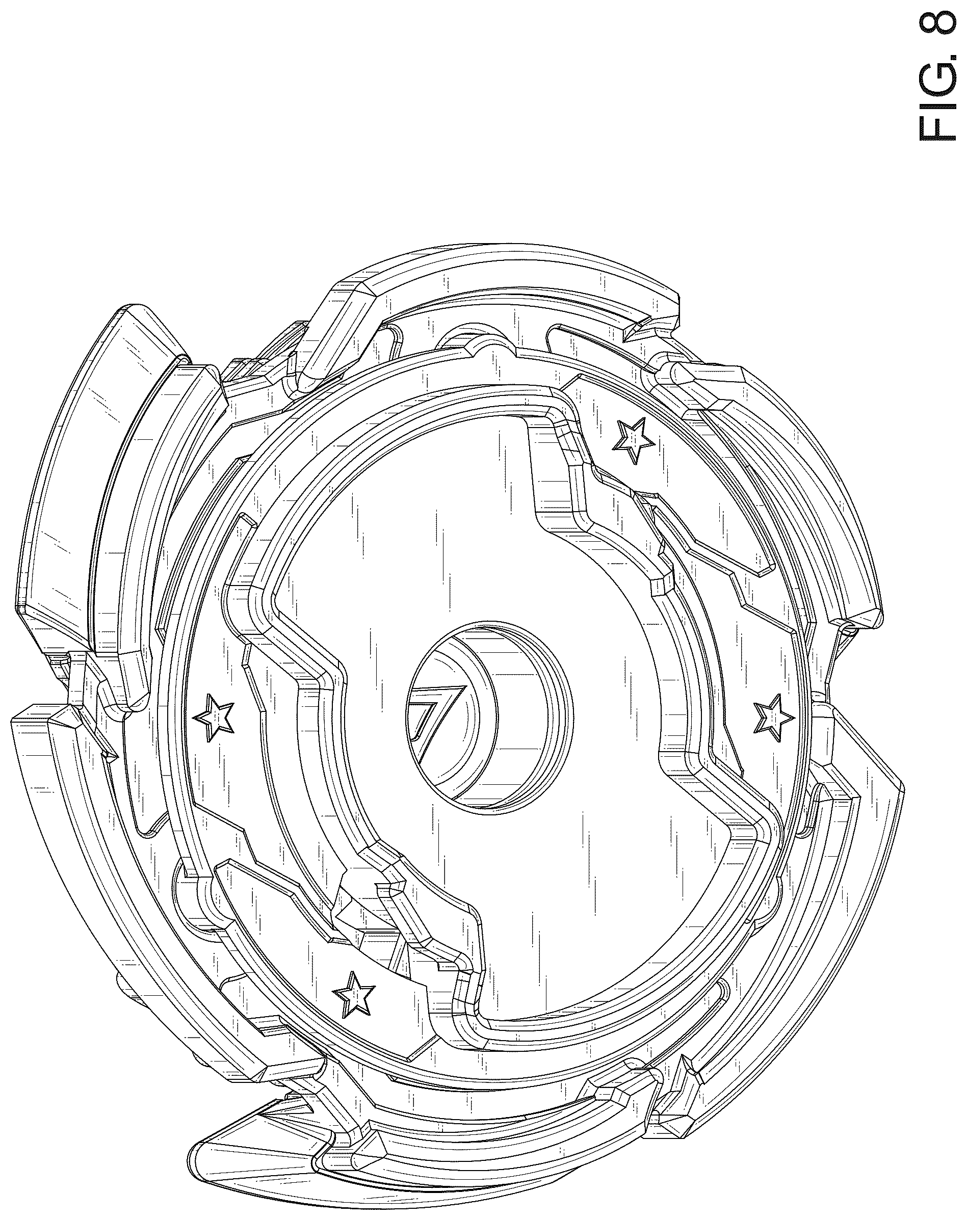 Patent USD1125388 Figure 8 – Accessory for spinning top toy