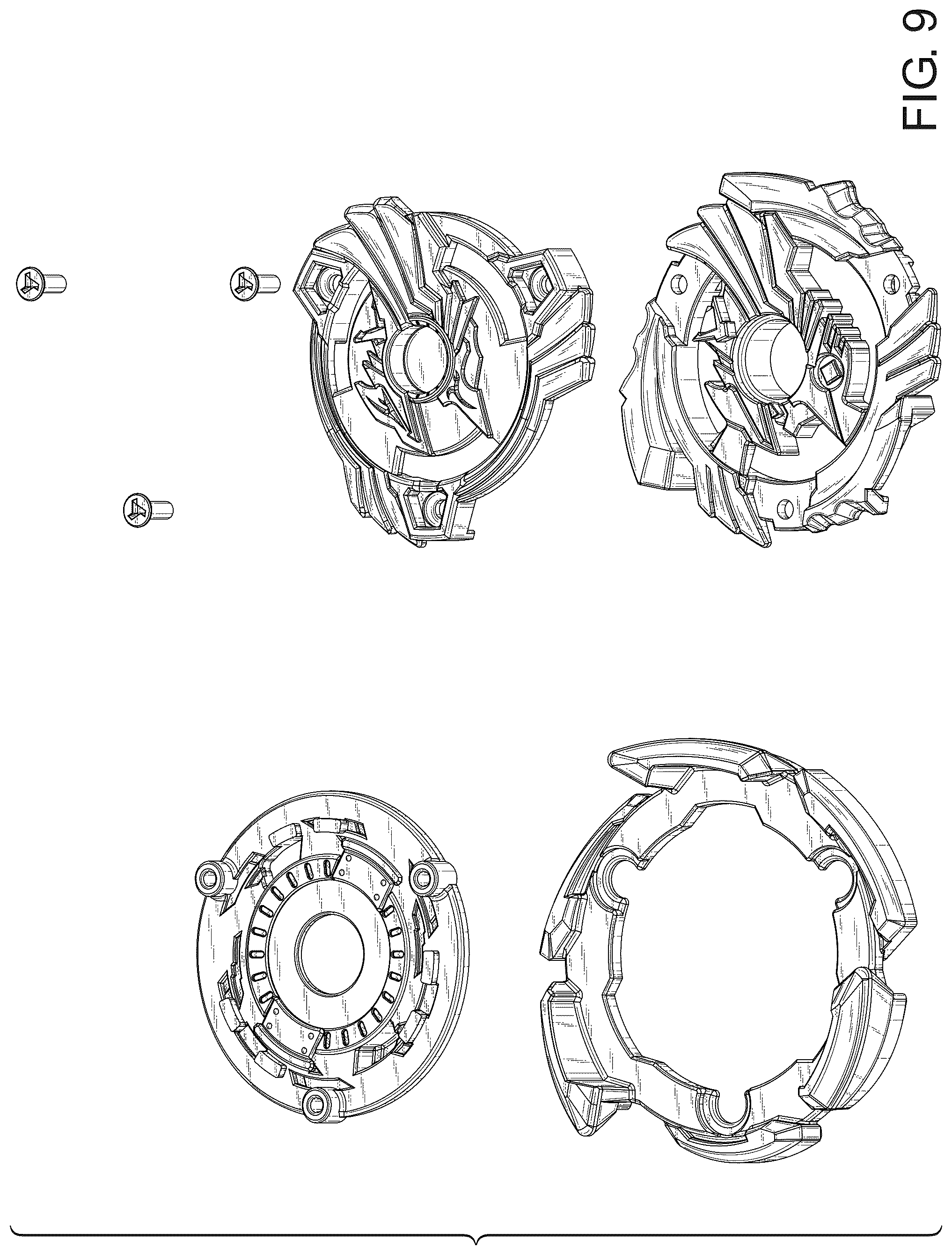 Patent USD1125388 Figure 9 – Accessory for spinning top toy